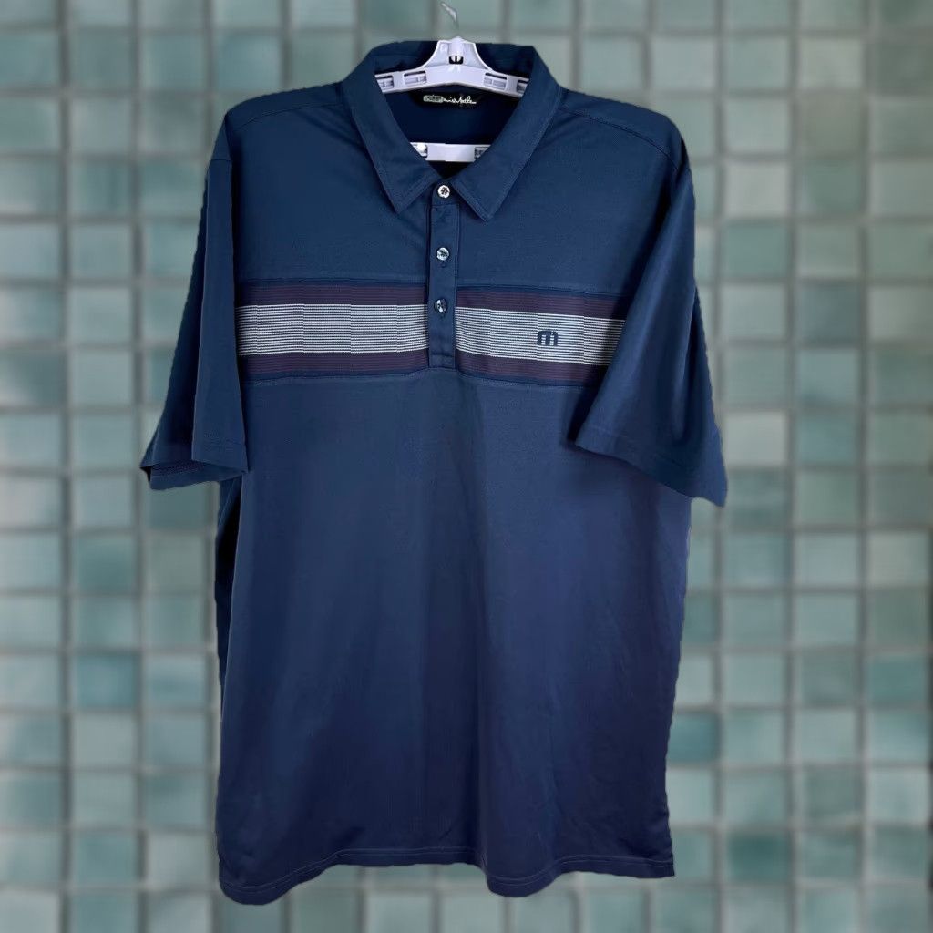 TravisMathew Travis Matthew Striped Polo Golf Shirt Men’s XL Blue Short Sleeve Shirt Polo Men XL Blue Striped Golf Shirt Size US XL / EU 56 / 4 - 1 Thumbnail