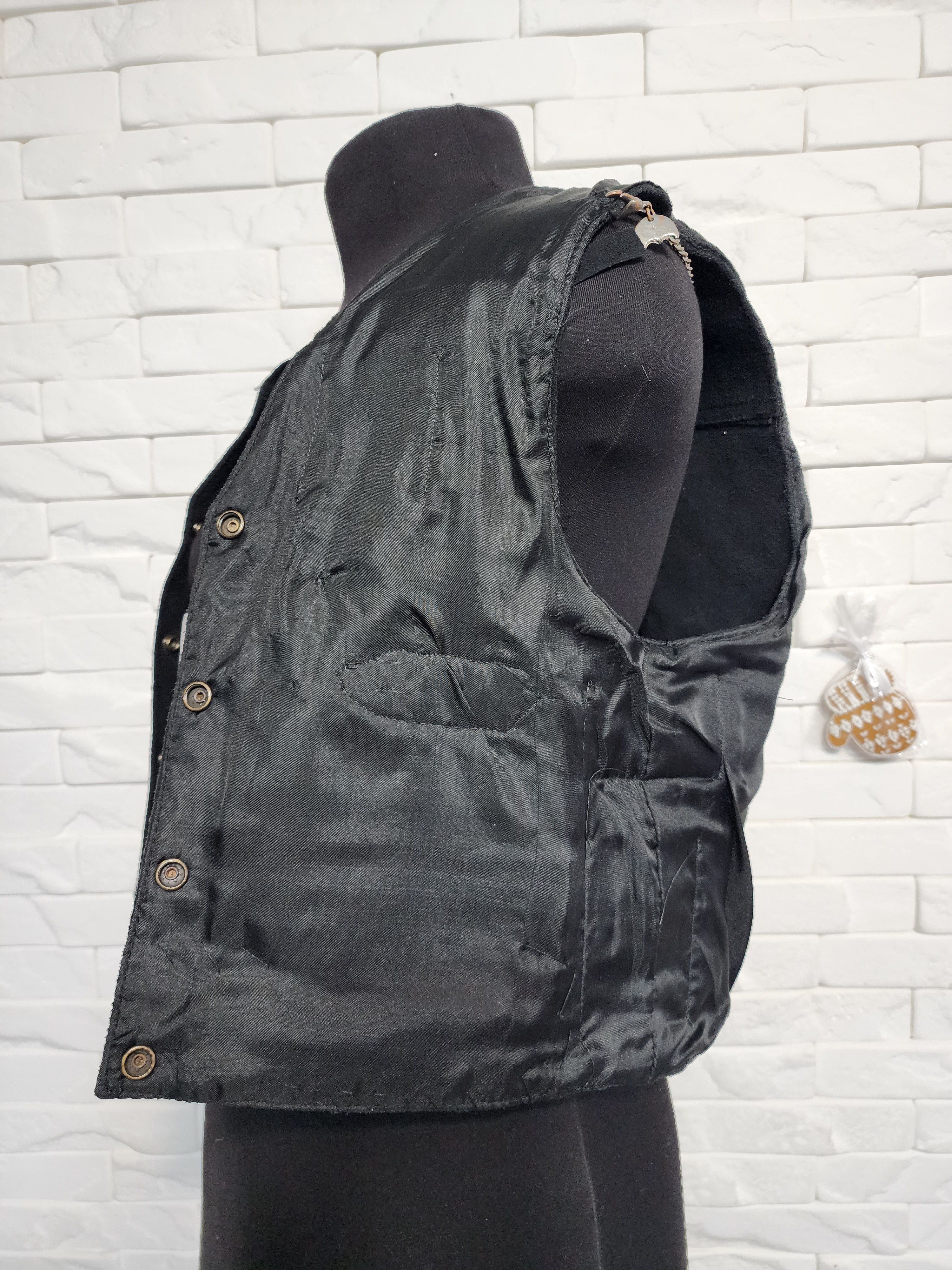 Other Black Suede Vest: Women's Sleeveless Top with Patches. Size S / US 4 / IT 40 - 10 Thumbnail