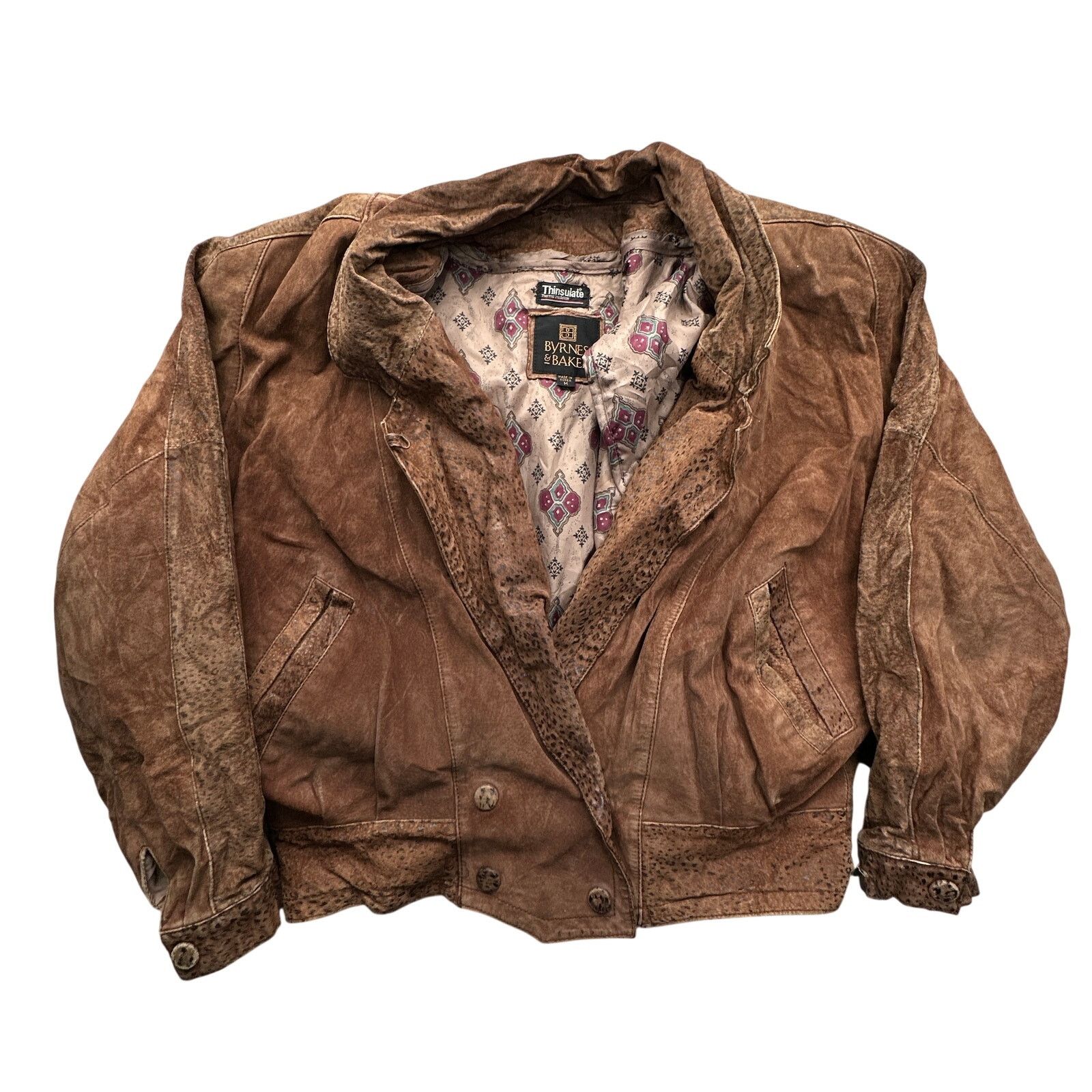 Other Vintage Byrnes Baker Thinsulate Lined Suede Leather Jacket M Size M / US 6-8 / IT 42-44 - 1 Thumbnail