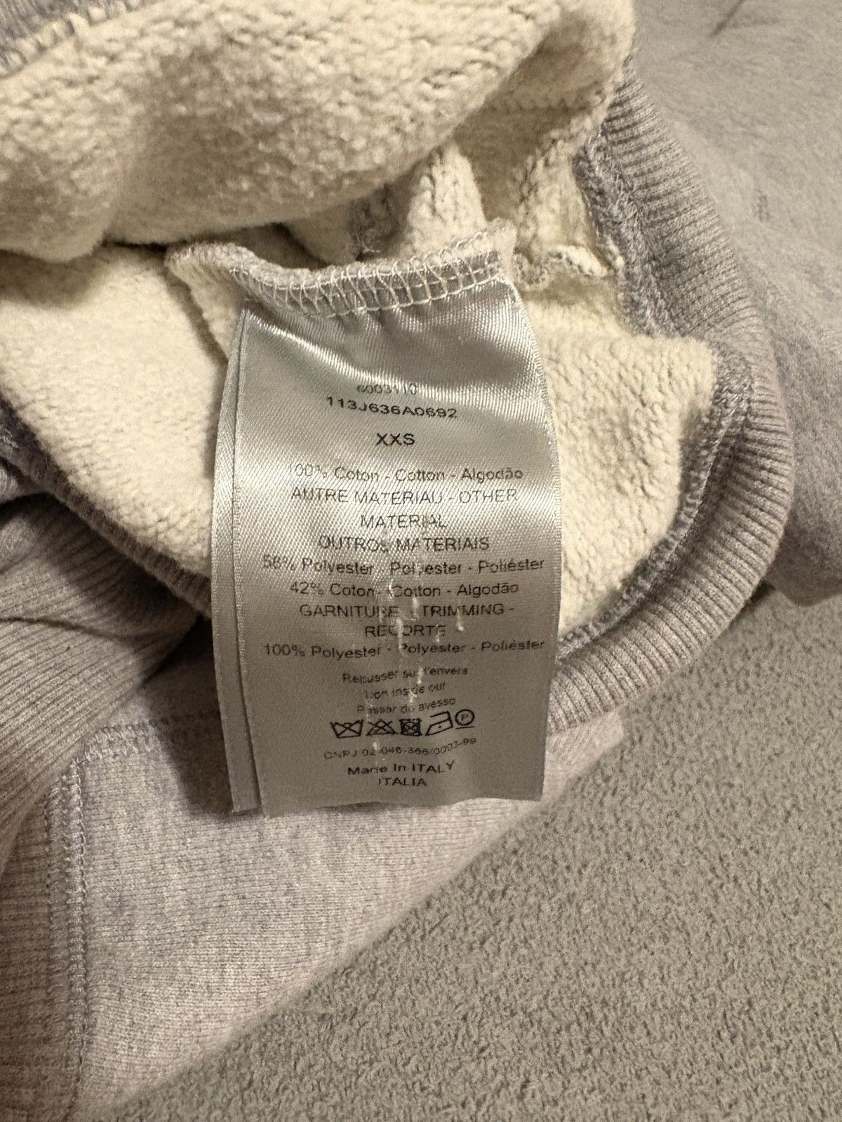 Dior DIOR Heather Gray Mens Hoodie with Logo Patch XXS Size US XXS / EU 40 - 10 Thumbnail