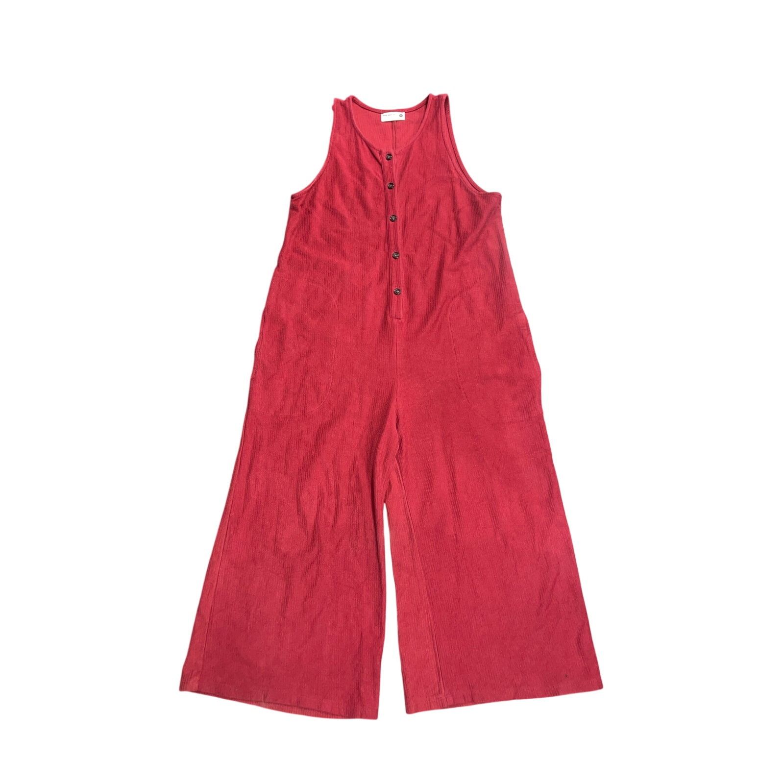Other Back Beat Co. Lounge Corduroy Knit Cropped Jumpsuit Overall Size 32" / US 10 / IT 46 - 1 Thumbnail