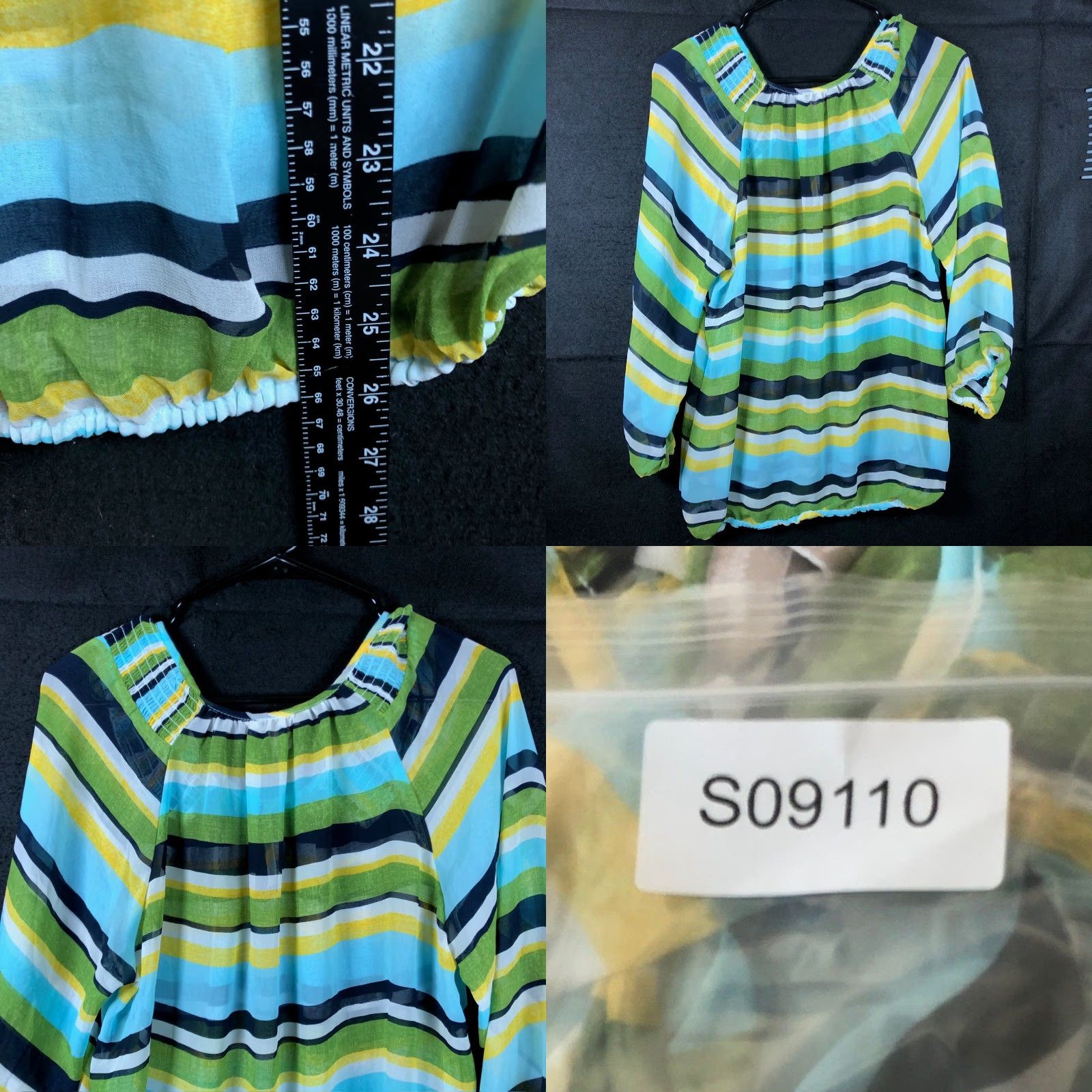 Banana Republic Banana Republic Womens Blouse Multicolored Striped Long Sleeve Sheer Large Size L / US 10 / IT 46 - 8 Thumbnail