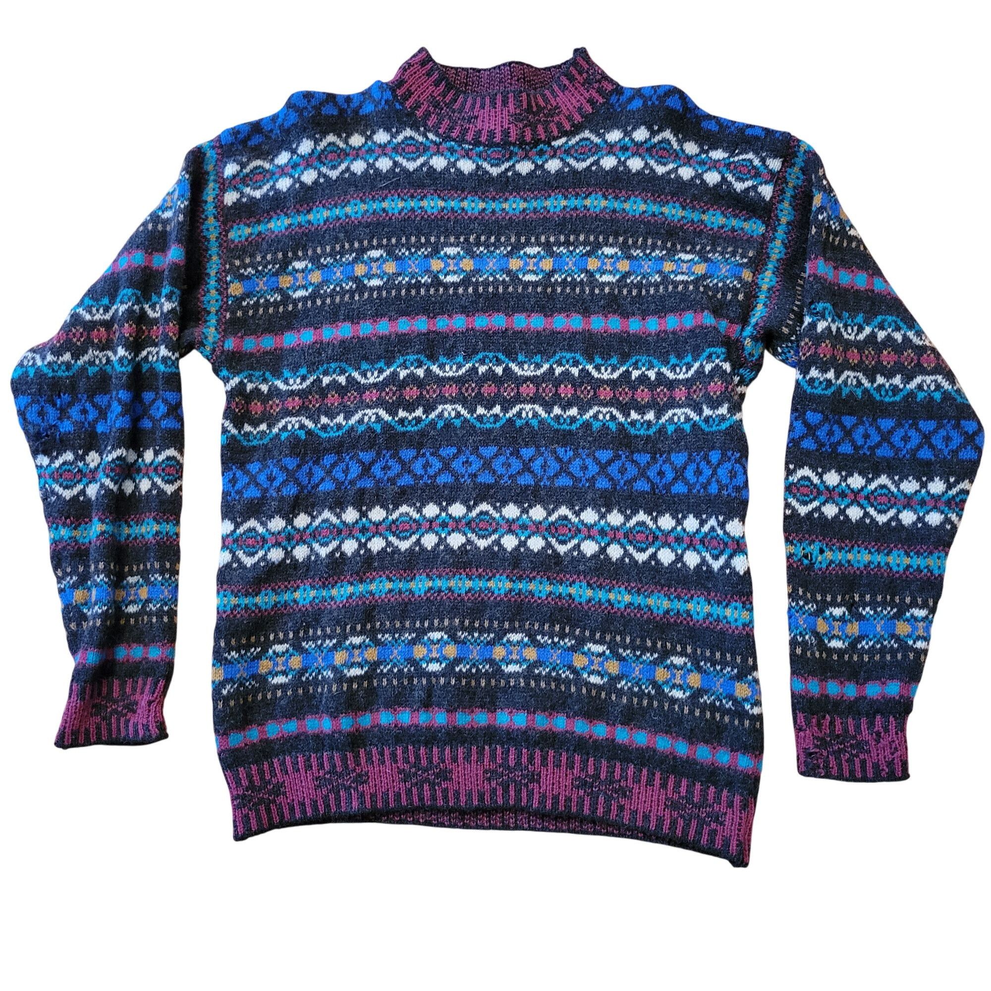 Vintage Lord Taylor Vintage Shetland Wool Fair Isle Sweater Scotland Size US L / EU 52-54 / 3 - 1 Thumbnail