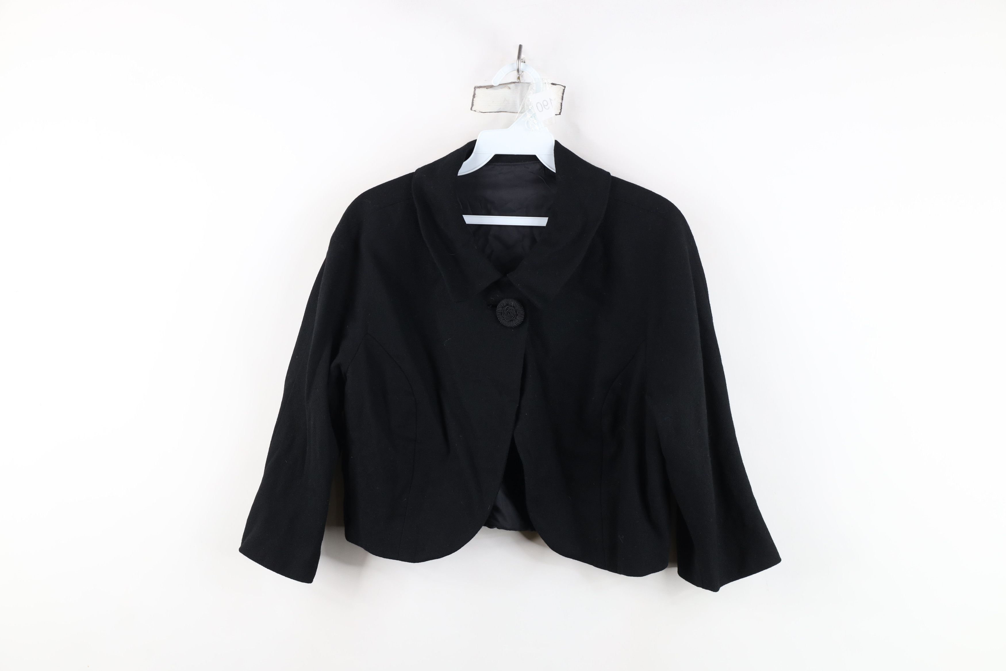 Vintage Vintage 50s Rockabilly Wool Cropped Blazer Jacket USA Size XXL / US 16-18 / IT 52-54 - 1 Thumbnail