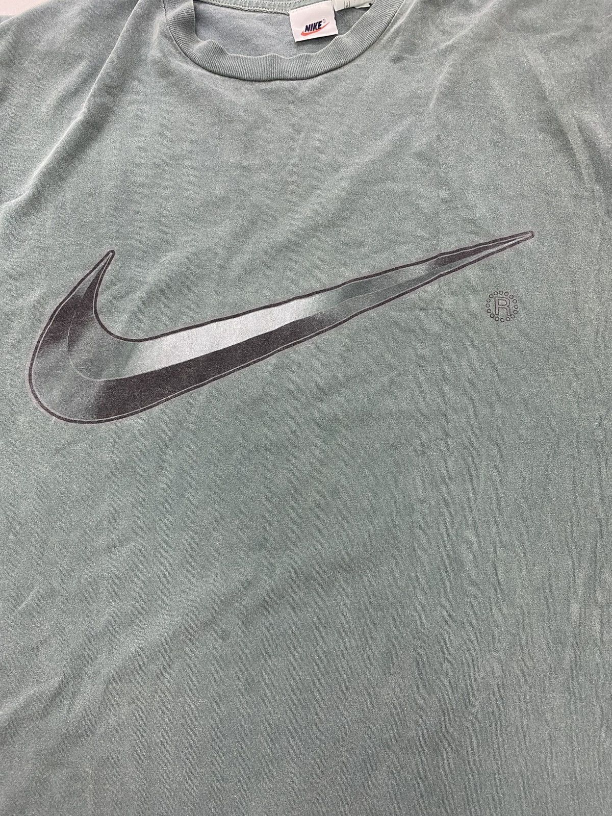 Nike × Vintage Vtg 90s Nike swoosh big logo oversize shirt Size US L / EU 52-54 / 3 - 5 Thumbnail