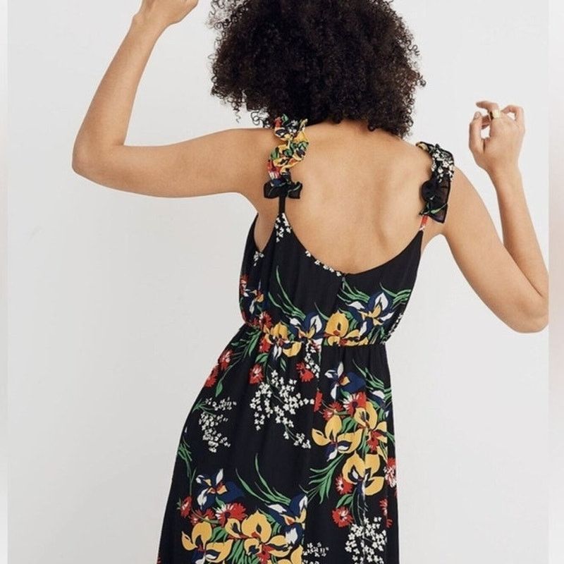 Madewell Madewell Ruffle-Strap Wrap Black SunDress in Black Orchid 12 Size XL / US 12-14 / IT 48-50 - 2 Thumbnail