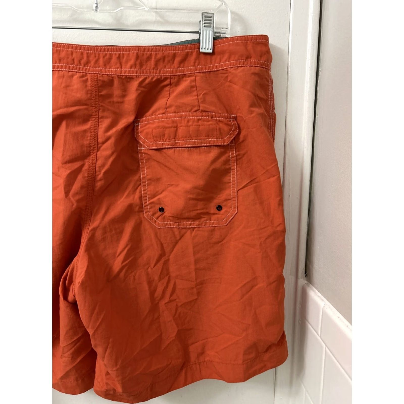 Vintage VINTAGE ll bean Shorts Mens 38 Orange Nylon Swim Trunks Pockets Drawstring Adjustable Waist Regular Inseam 7.5 in Athletic Outdoor 90s Mens Size US 38 / EU 54 - 5 Thumbnail