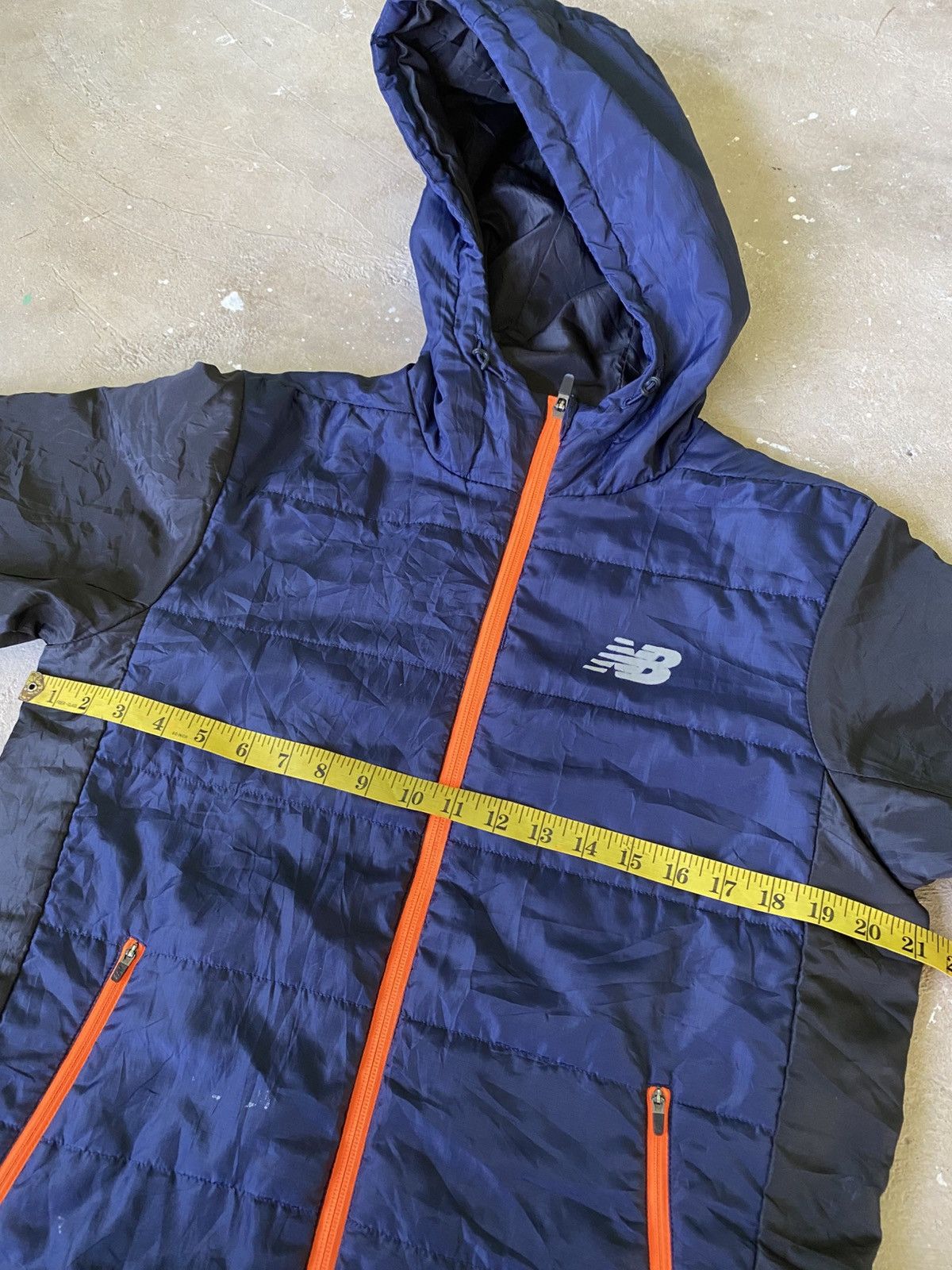 New Balance New Balance Hooded Puffer Jacket Navy Orange Size US M / EU 48-50 / 2 - 14 Thumbnail