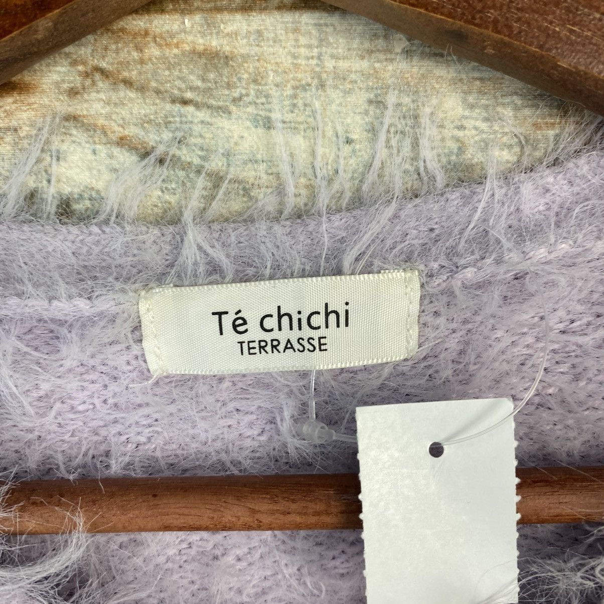 Japanese Brand DL Te Chichi Purple Fur shaggy mohair Knitwear #C1083 Size S / US 4 / IT 40 - 9 Thumbnail