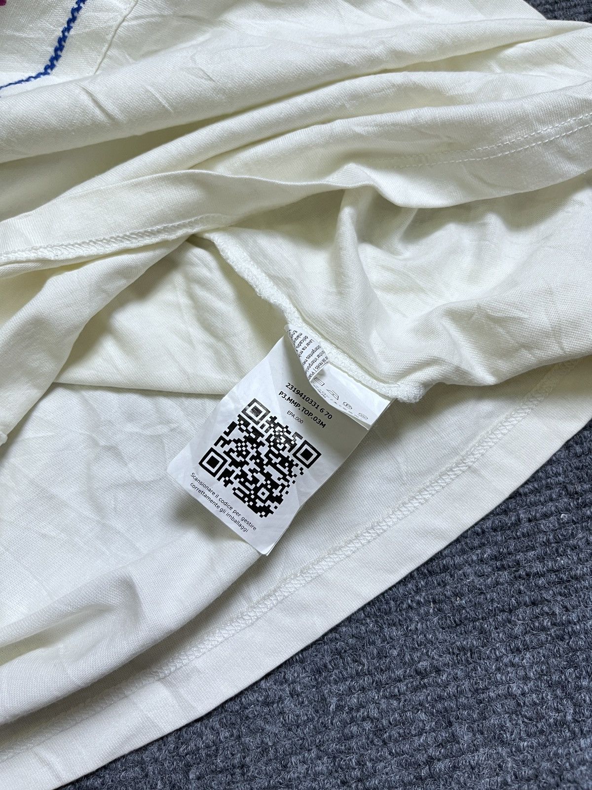 Max Mara Max Mara White Crew Neck T-Shirt with Embroidered Logo Size M / US 6-8 / IT 42-44 - 7 Thumbnail