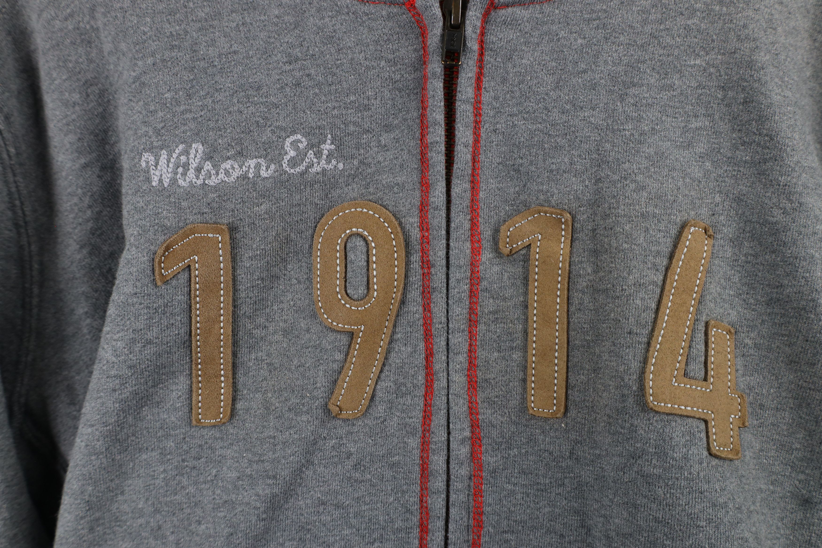 Vintage Vintage Y2K Wilson Chain Stitch Heavyweight Hoodie Gray Size US XL / EU 56 / 4 - 7 Thumbnail