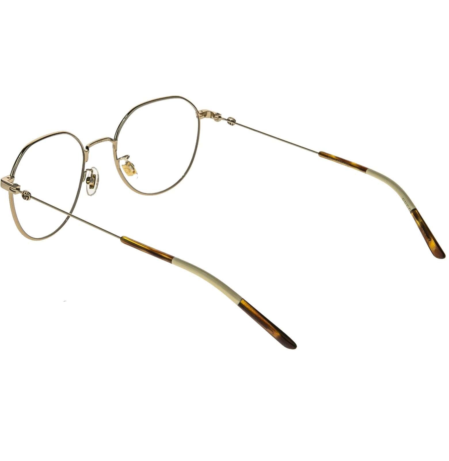 Gucci GUCCI GG0684O 0684 Gold Logo Unisex Oval Eyeglasses 001 Size ONE SIZE - 7 Thumbnail