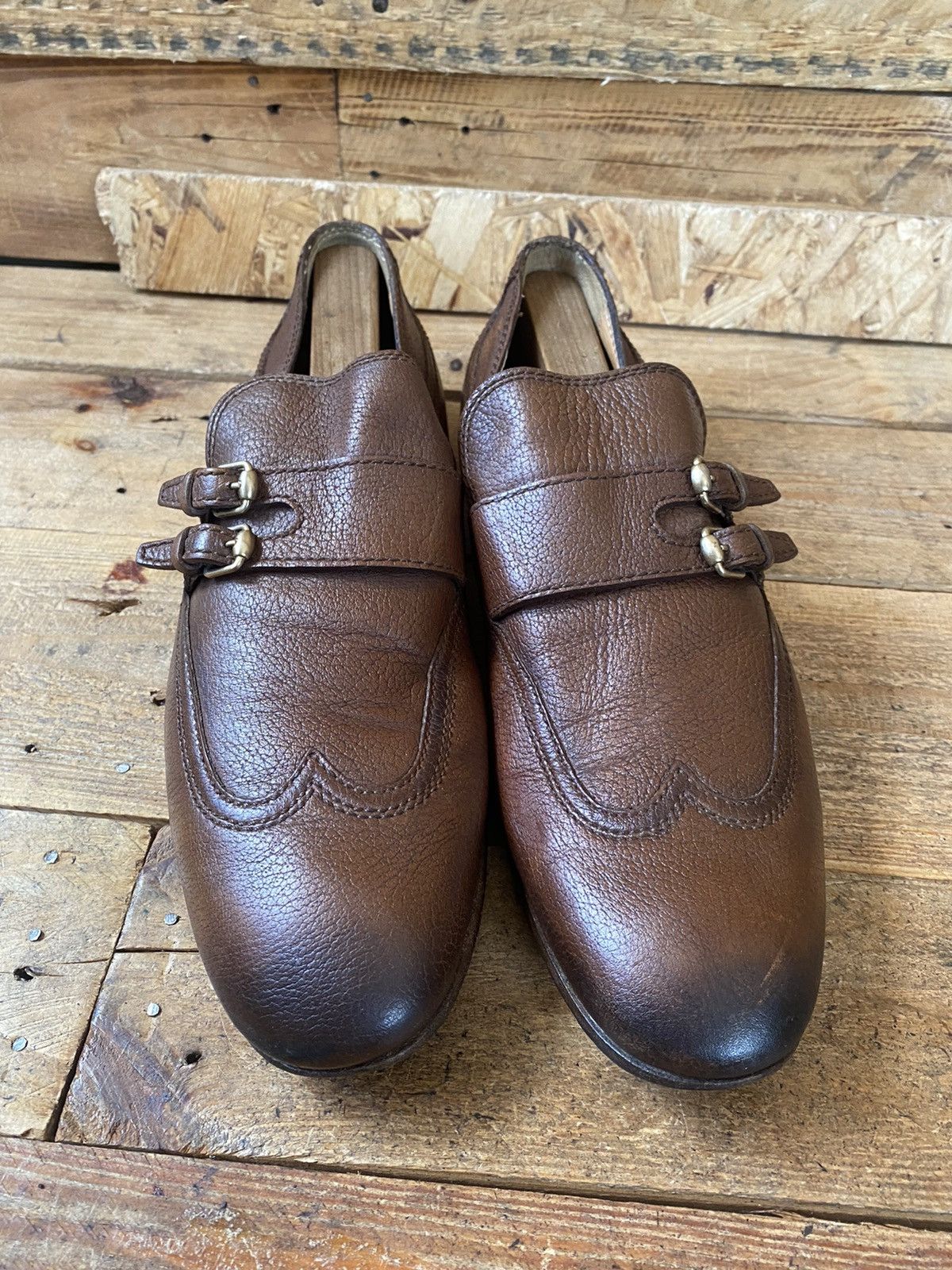 Gucci Gucci brown double monk strap brown leather shoes uk10,sz44 Size US 11 / EU 44 - 12 Thumbnail