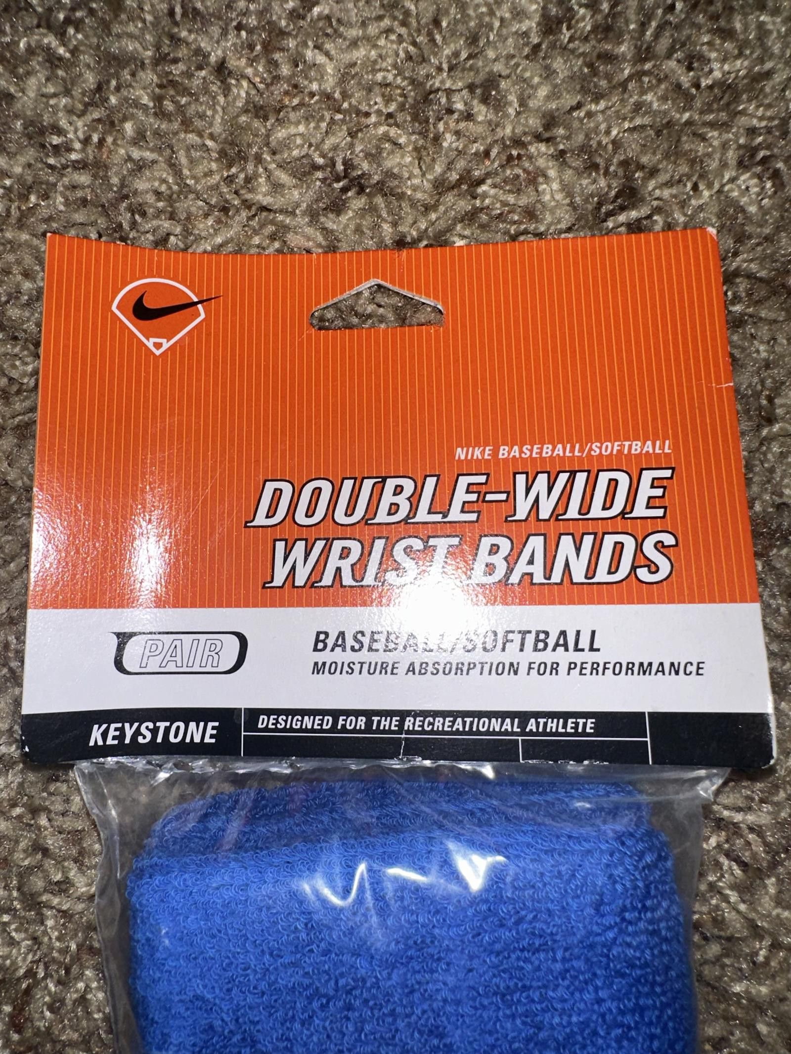 Nike Nike Baseball/Softball 2 #37 Blue Double Wide Wrist Bands Size ONE SIZE - 3 Thumbnail