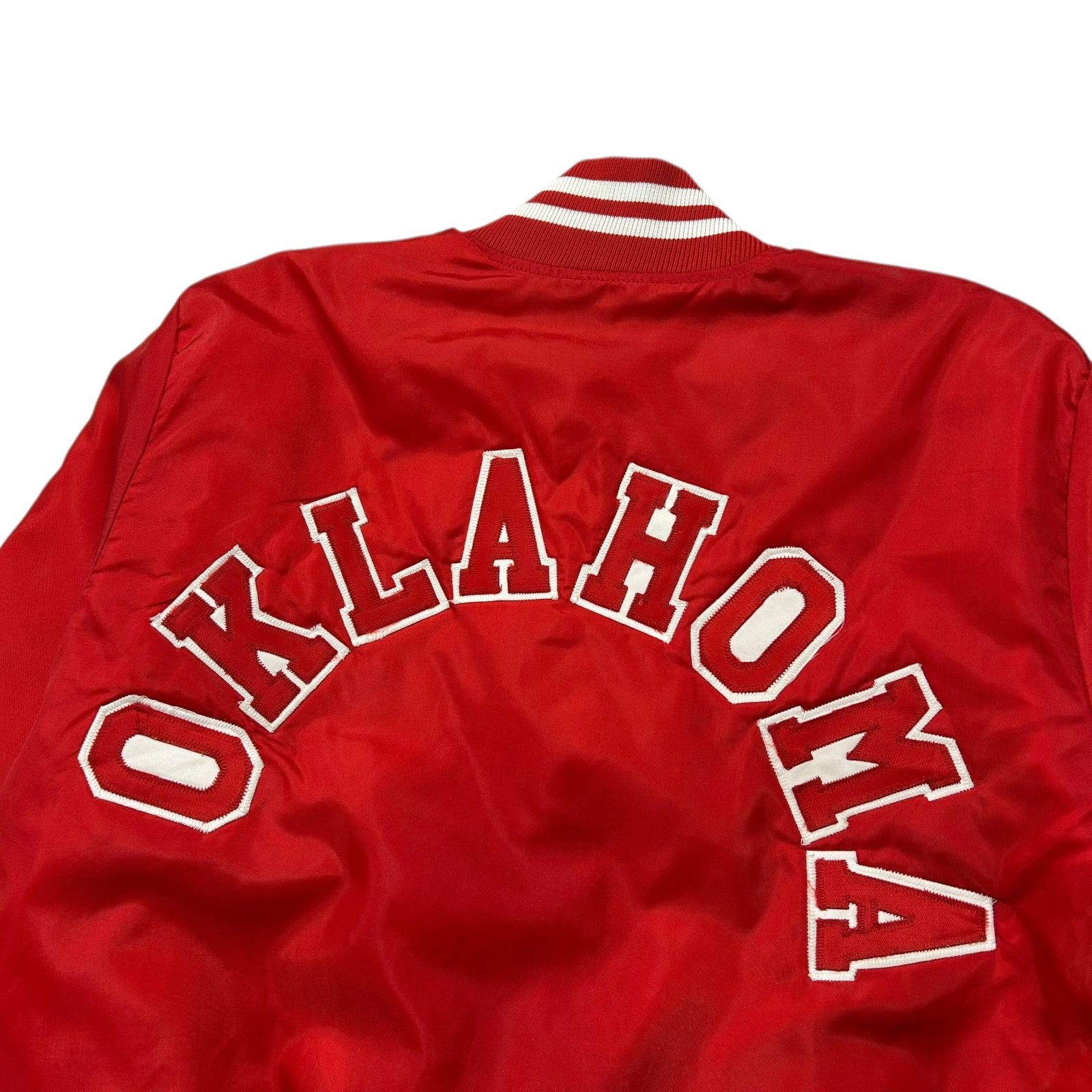 NCAA VTG 90S NCAA OKLAHOMA SOONERS BIRDIE SATIN BOMBER JACKET Size US L / EU 52-54 / 3 - 3 Thumbnail
