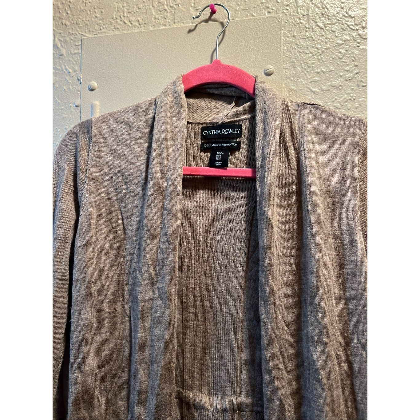 Cynthia Rowley Cynthia Rowley 100% Extrafine Merino Wool Open Front Cardiga Size S / US 4 / IT 40 - 3 Thumbnail