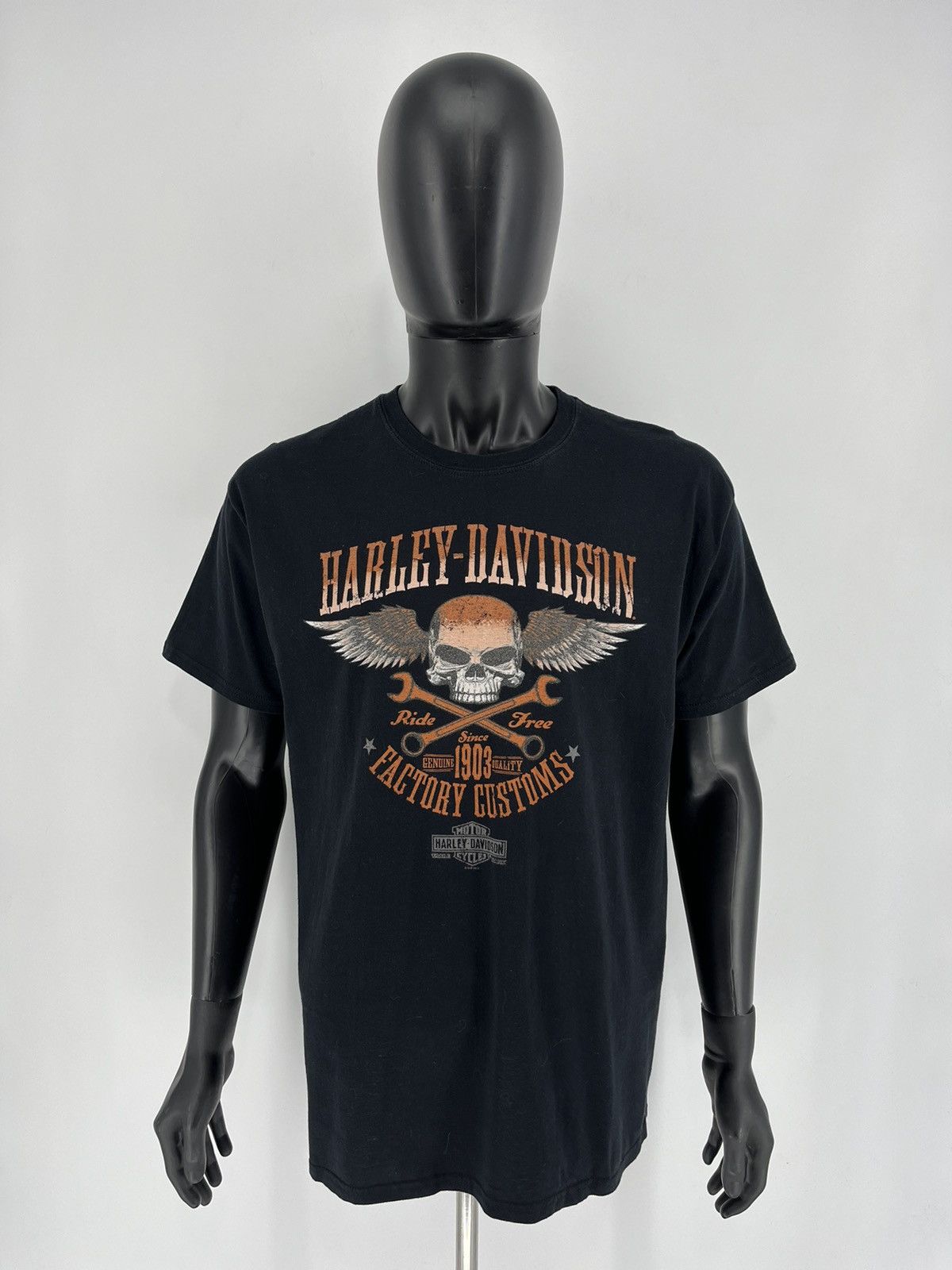 Harley Davidson Harley Davidson Spell Out Factory Customs Pocket T-Shirt Size US XL / EU 56 / 4 - 2 Thumbnail
