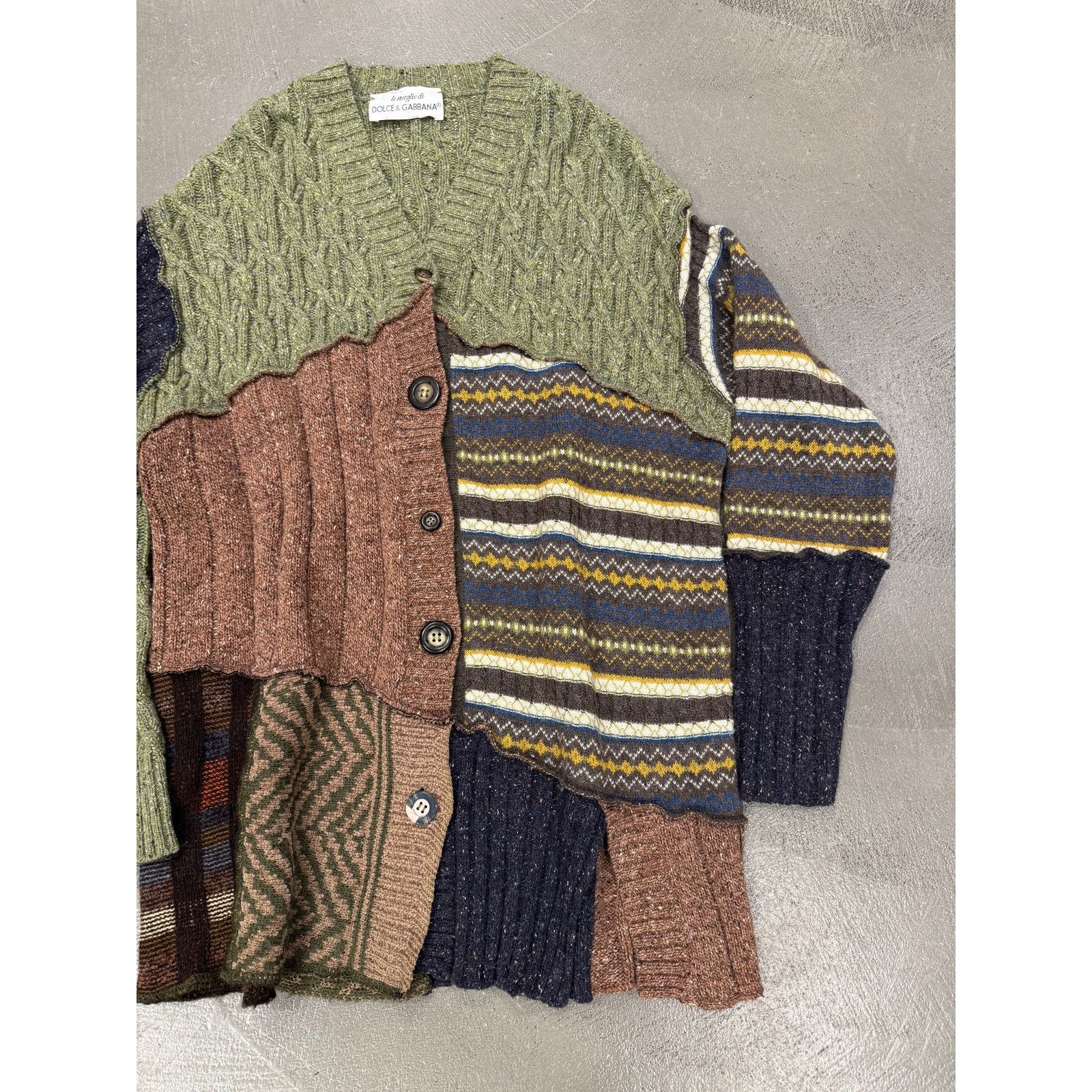 Dolce & Gabbana A/W1996 Dolce & Gabbana patchwork reconstructed sweater Size M / US 6-8 / IT 42-44 - 4 Thumbnail