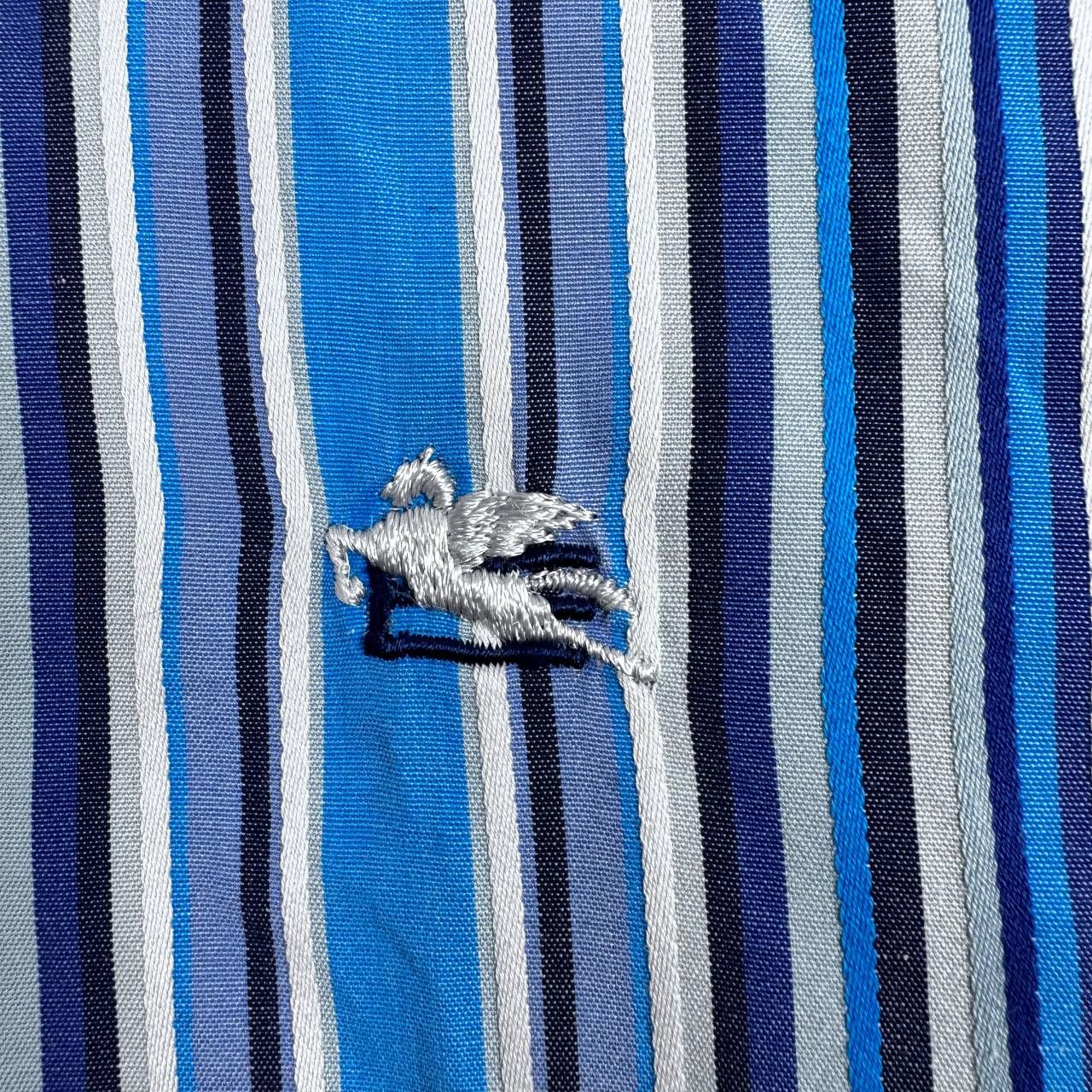 Etro Etro Milano Striped Button Up Shirt Blue Mens Size L Size US L / EU 52-54 / 3 - 5 Thumbnail