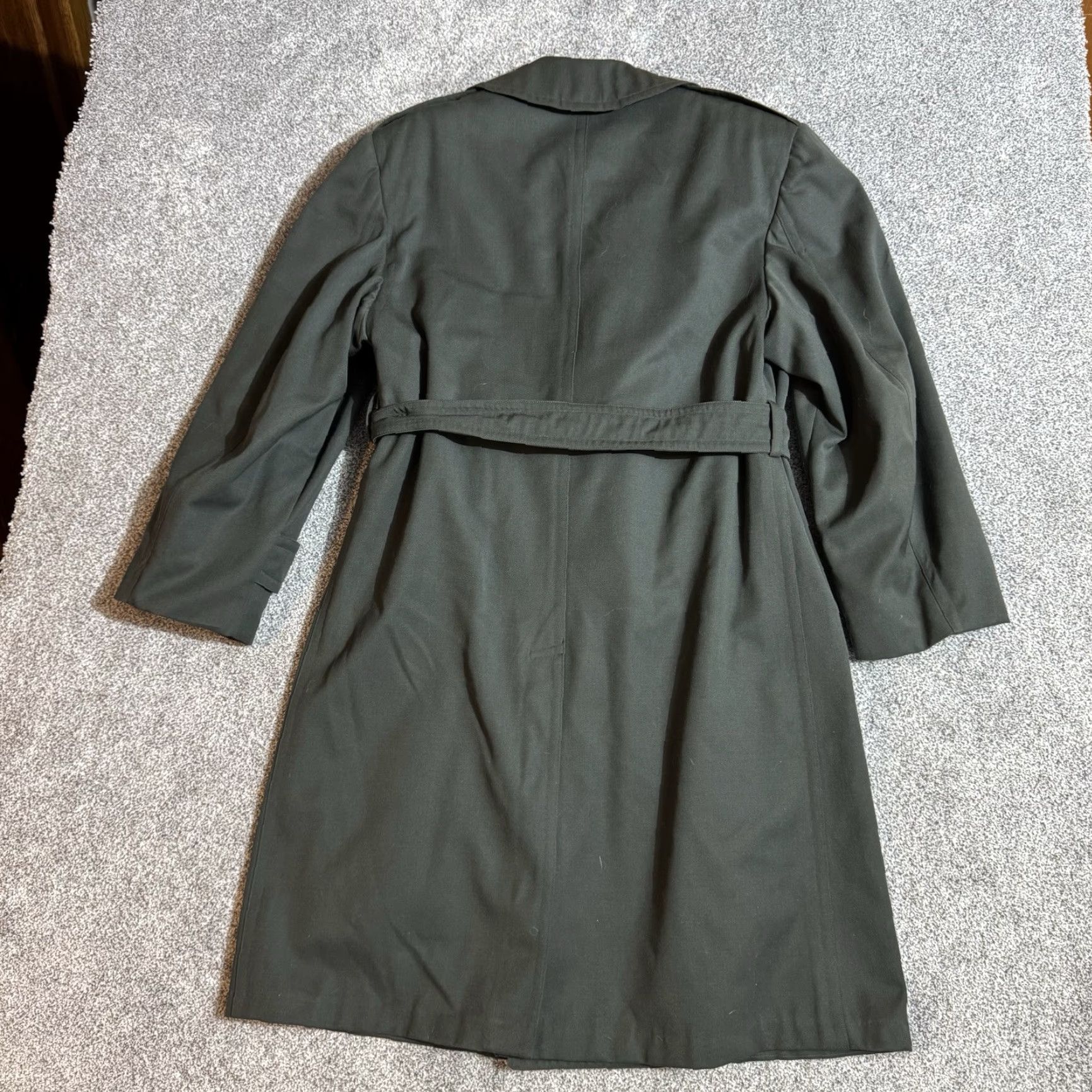 Doublet VINTAGE 80s Military Trench Coat Womens 38S Double Breasted Belted Dark Academia Coat Women Green Long Sleeve Pockets Buttoned Style Trench Navy? Size XS / US 0-2 / IT 36-38 - 7 Thumbnail