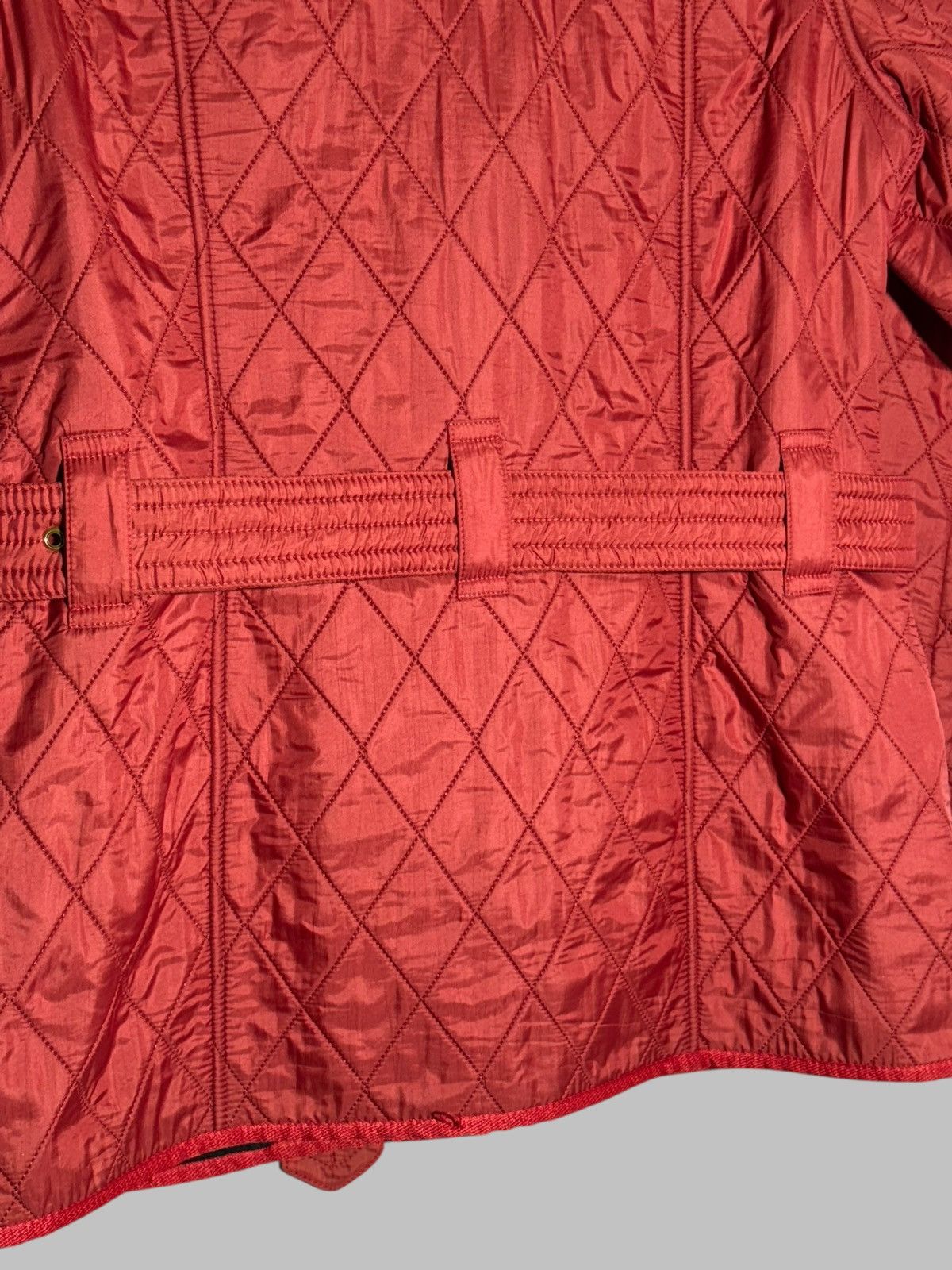 Barbour 🔥 BARBOUR INTERNATIONAL BELTED QUILTED JACKET MOTO HOT RED Size M / US 6-8 / IT 42-44 - 18 Thumbnail