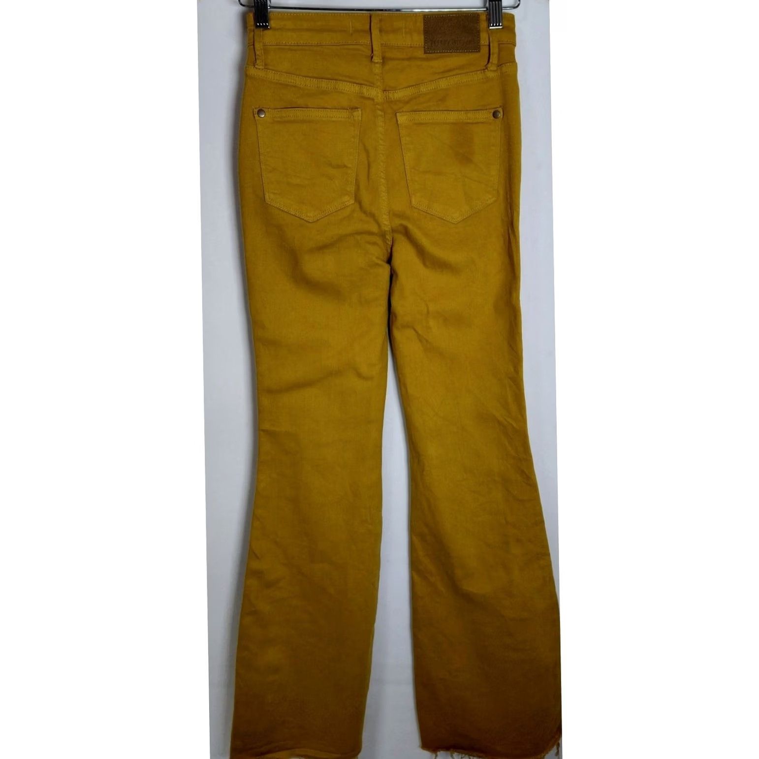 Denime Judy Blue Los Angeles Flared Jeans Mustard Denim Size 0 Womens Regular Stretch Cotton Spandex JB86713 Size 25" / US 0 / IT 36 - 2 Thumbnail