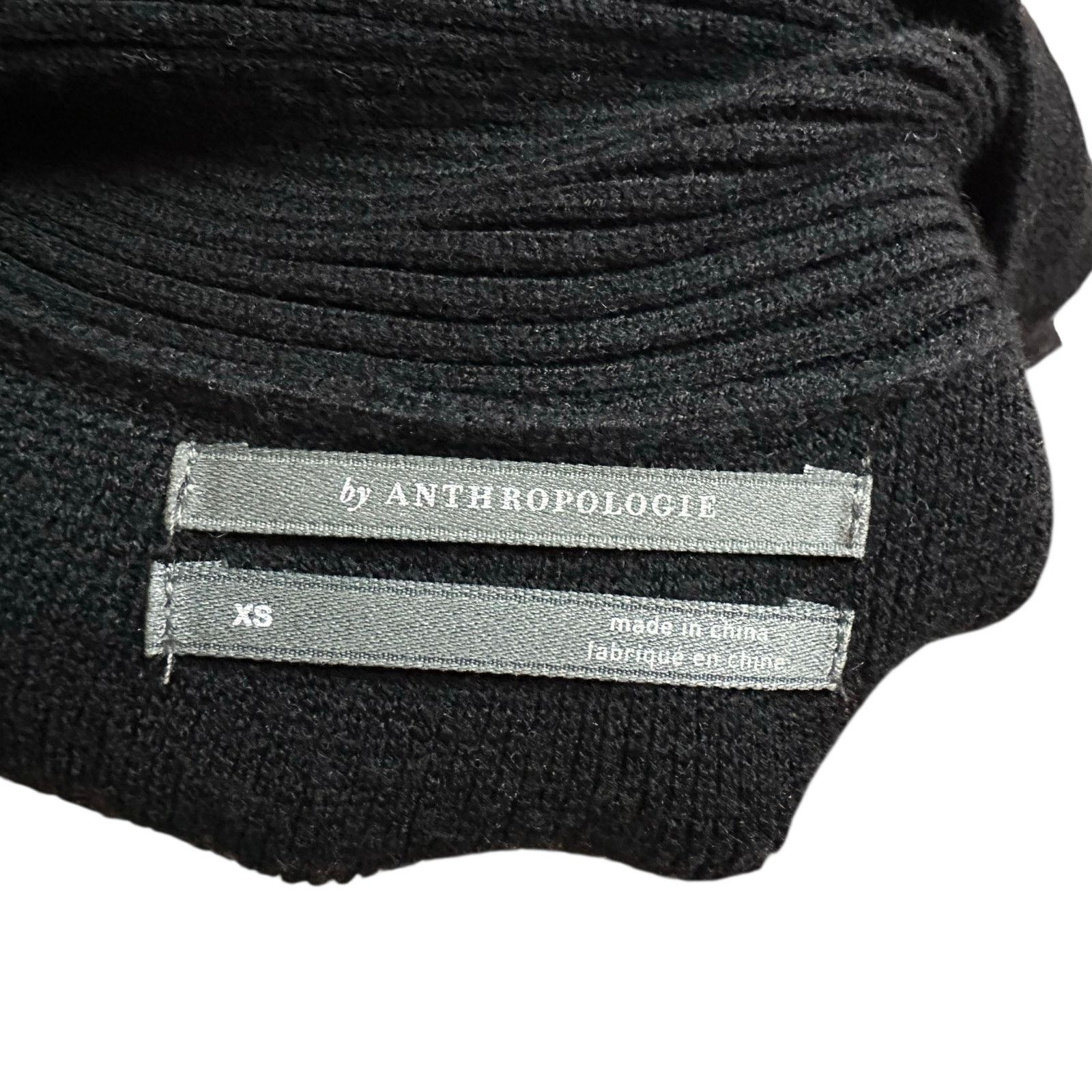 Anthropologie Anthropologie Elise Ribbed Tunic Boatneck Sweater Black XS Size XS / US 0-2 / IT 36-38 - 6 Thumbnail