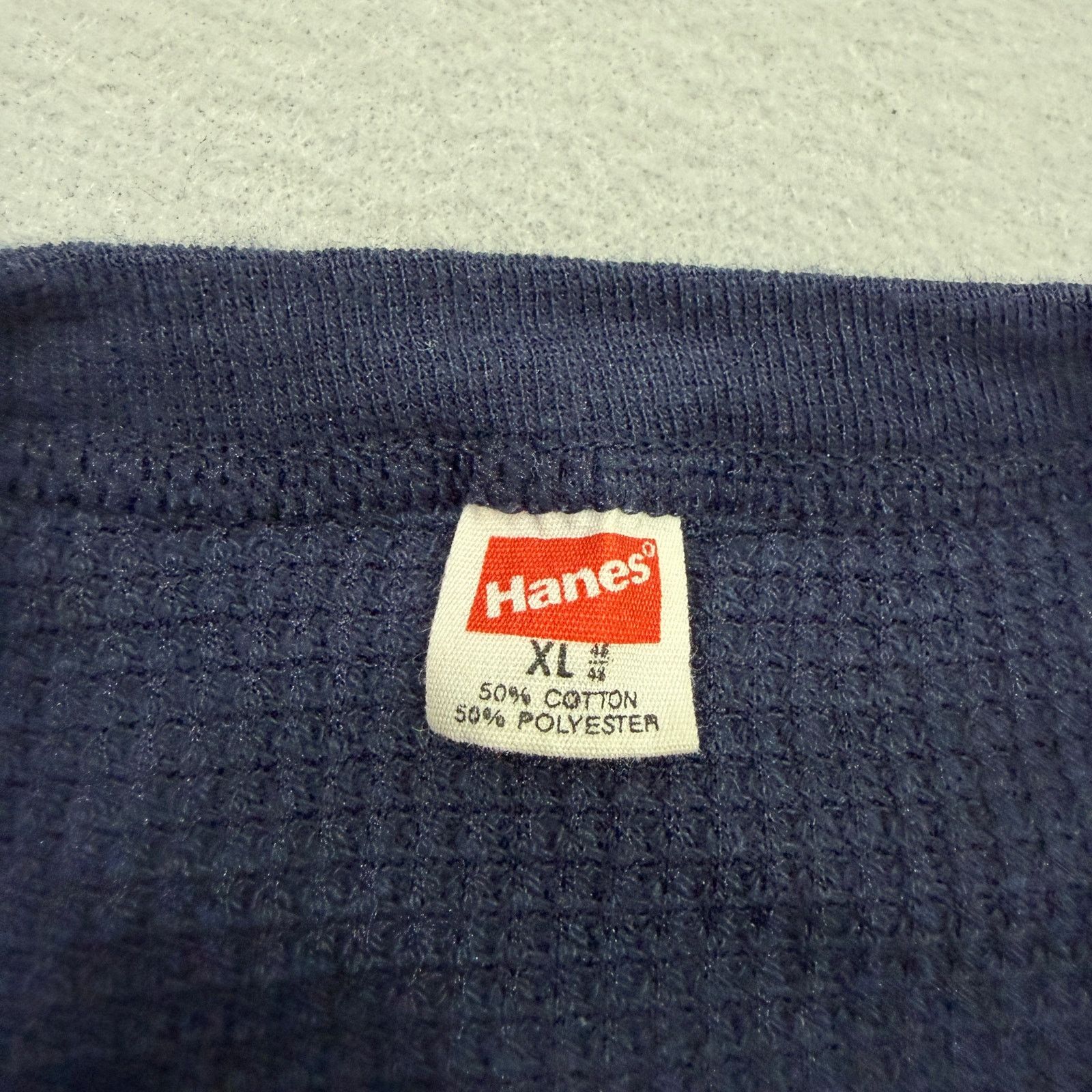 Vintage Vintage 70s Hanes Henley Thermal Shirt XL Blue 70s Waffle Size US XL / EU 56 / 4 - 4 Thumbnail