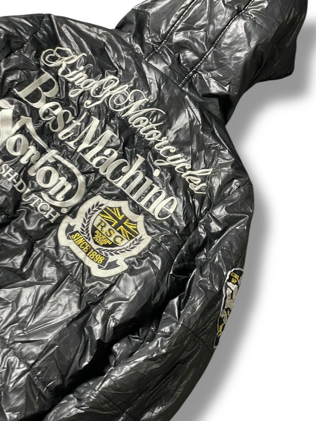 Japanese Brand × Norton × Vintage NORTON Embroidered Biker Leather Jacket (134) Size US XXS / EU 40 - 9 Thumbnail