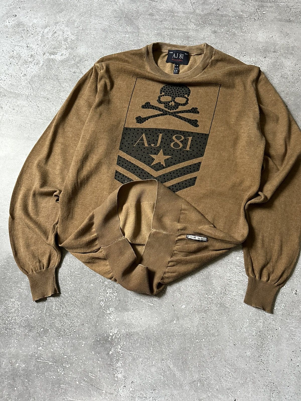 Armani × Emporio Armani × Giorgio Armani Armani Jeans 81 Skull Y2K Style Light Sweater Size US M / EU 48-50 / 2 - 6 Thumbnail