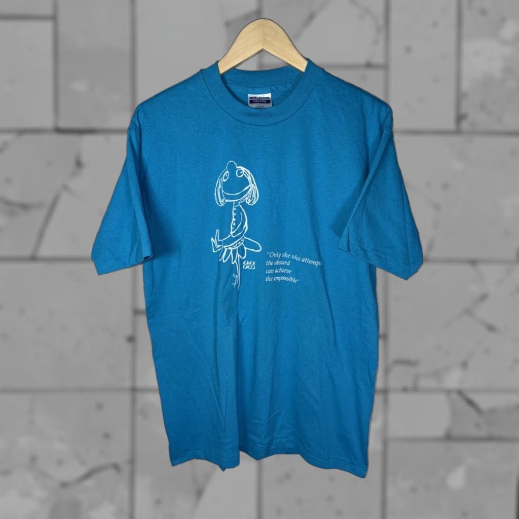 Hanes VINTAGE Hanes Single Stitch Blue Unisex T-Shirt Adult Large Size L / US 10 / IT 46 - 1 Thumbnail