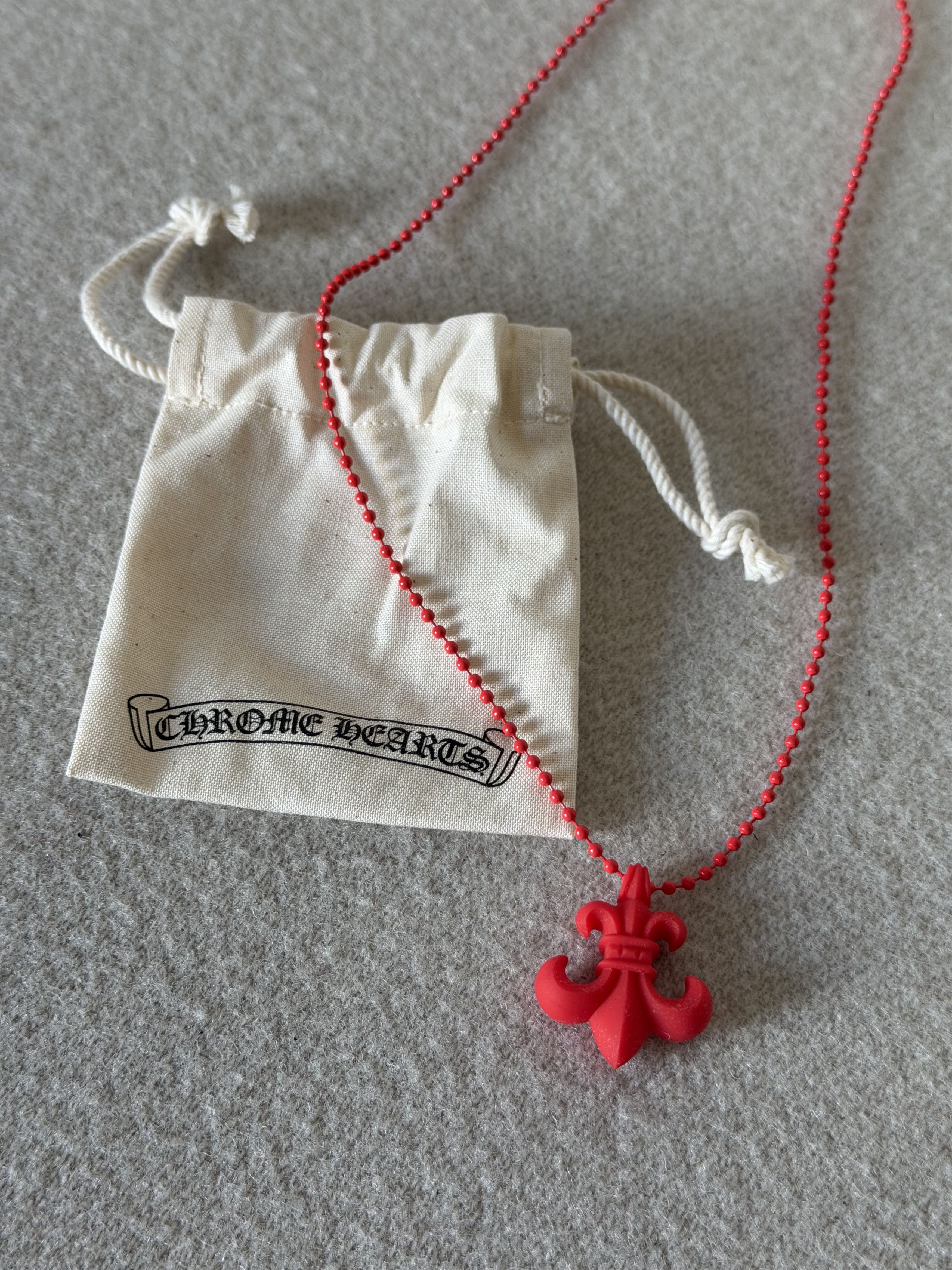 Chrome Hearts Chrome Hearts Silicone BS Fleur Pendant in Red Size ONE SIZE - 1 Thumbnail
