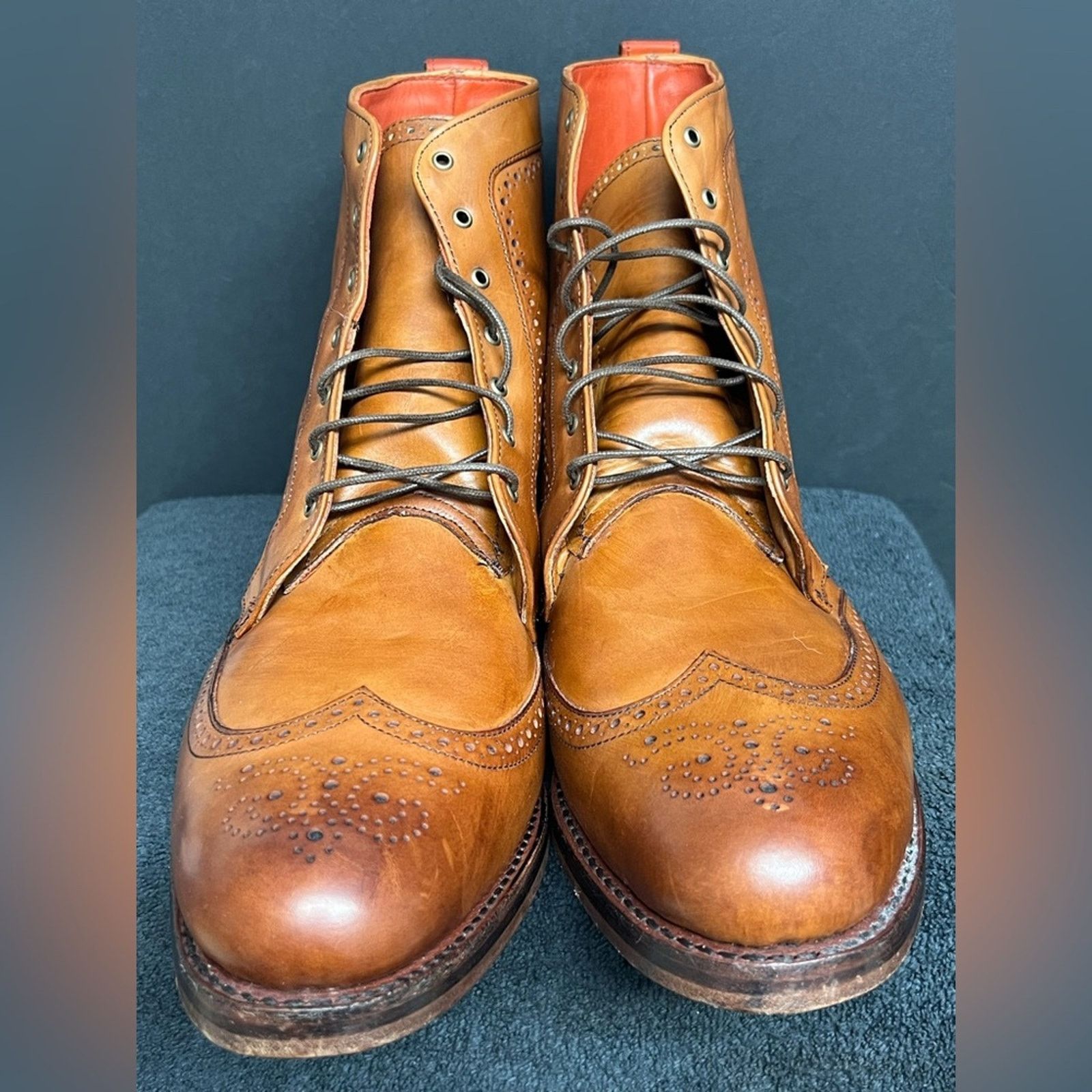 Allen Edmonds Allen Edmonds Dalton Wingtip Boots Men Tan BARELY WORN Size US 15 / EU 48 - 3 Thumbnail
