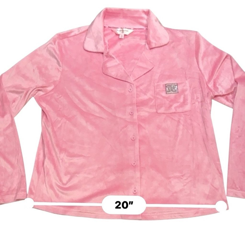 Juicy Couture JUICY Couture Pink Velour Pajama Top SZ M Size M / US 6-8 / IT 42-44 - 8 Thumbnail