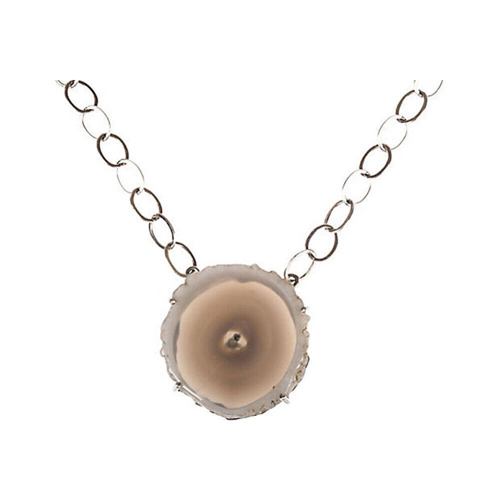 Designer Sterling Silver Artisan Agate Pendant Necklace Alberto Juan Size ONE SIZE - 1 Thumbnail