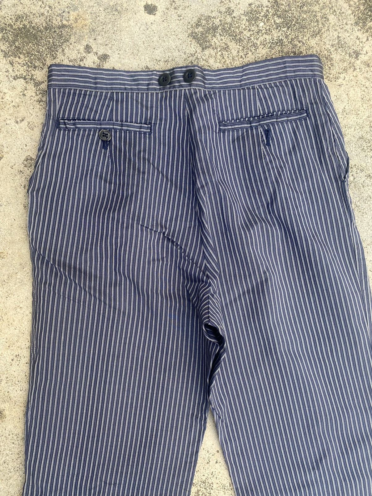 Japanese Brand × Yohji Yamamoto YohjiYamamoto Casual Pants Blue Stripes Size US 28 / EU 44 - 19 Thumbnail