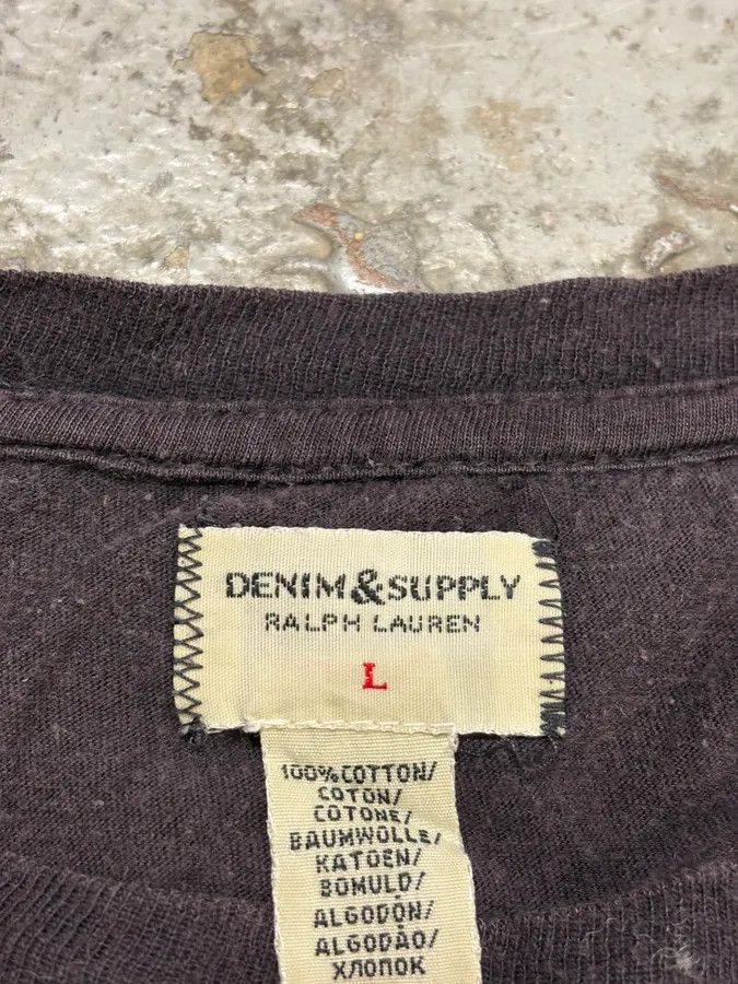 Polo Ralph Lauren 2000s Ralph Lauren Denim & Supply USA Japan Destroyed Flag Faded Black T-Shirt Size US M / EU 48-50 / 2 - 8 Thumbnail
