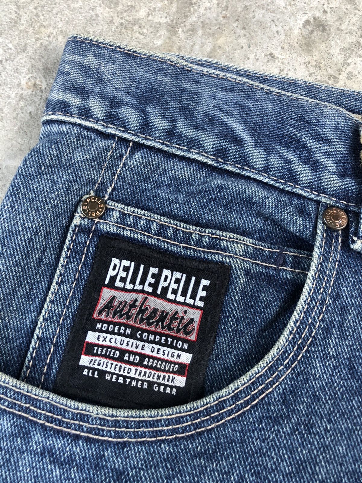 Marc Buchanan Pelle Pelle Embroidered Logo Baggy Carpenter Distressed Size US 33 - 15 Thumbnail