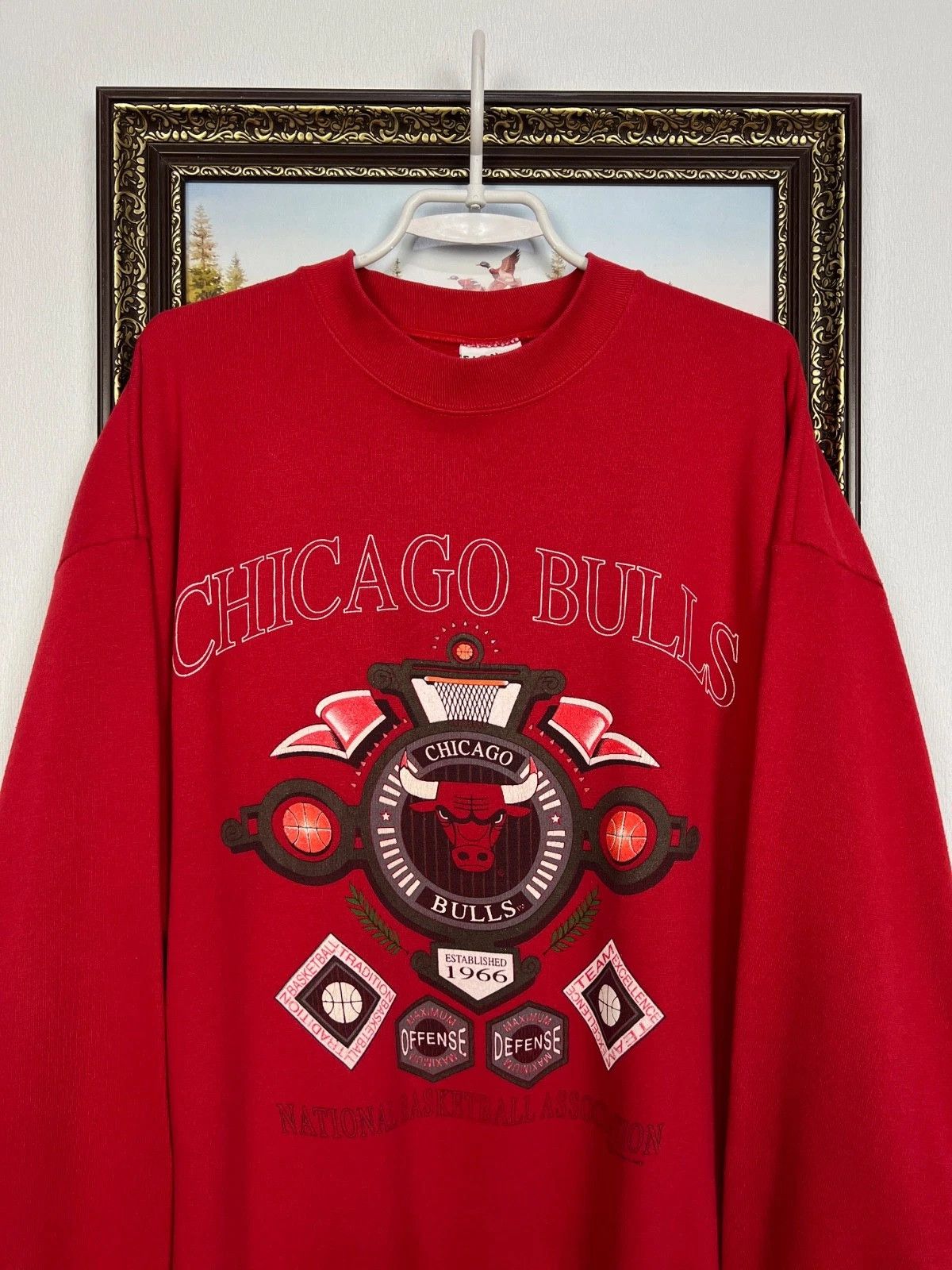 Vintage Vintage 90's Sports Chicago Bulls NBA Sweatshirt Crewneck Size US XXL / EU 58 / 5 - 2 Thumbnail