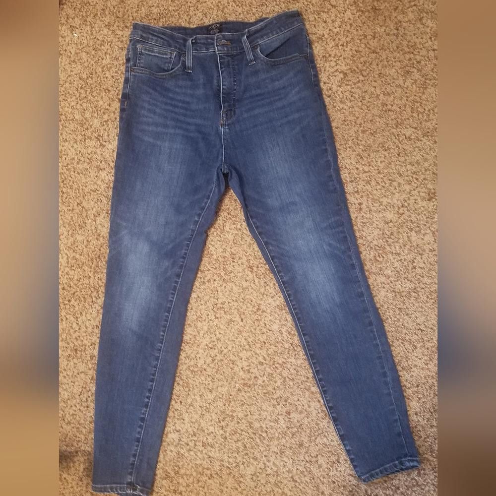 Designer J. Crew Curvy High Rise Skinny Jeans Size 30 Size 30" / US 8 / IT 44 - 2 Thumbnail