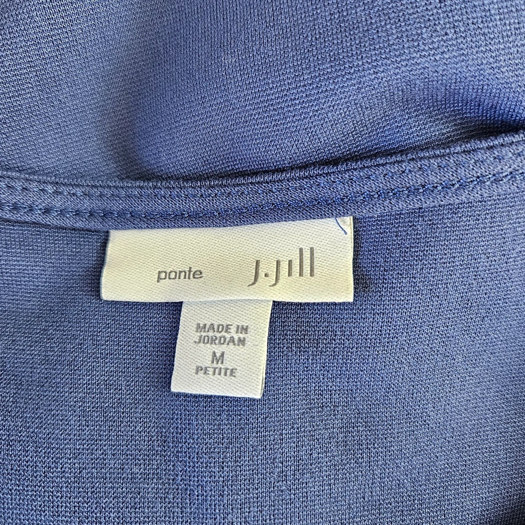 J. Jill J Jill Dress Womens Sz Medium Petite Solid Blue 3/4 Sleeve Ponte Size M / US 6-8 / IT 42-44 - 5 Thumbnail