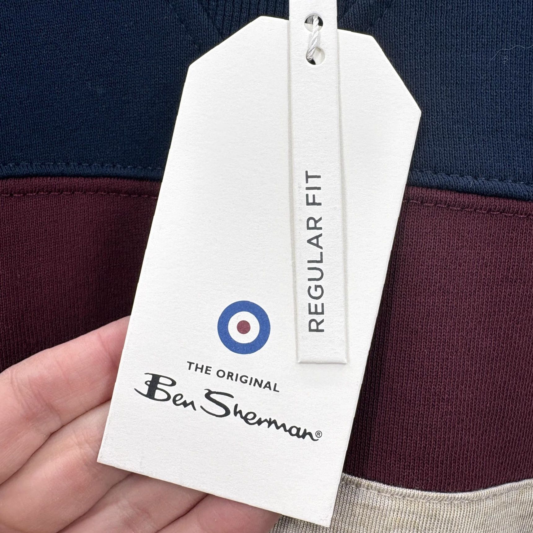 Ben Sherman Ben Sherman Sweatshirt Mens XL Oatmeal Heather Colorblock Stripe Crewneck Fleece Size US XL / EU 56 / 4 - 5 Thumbnail