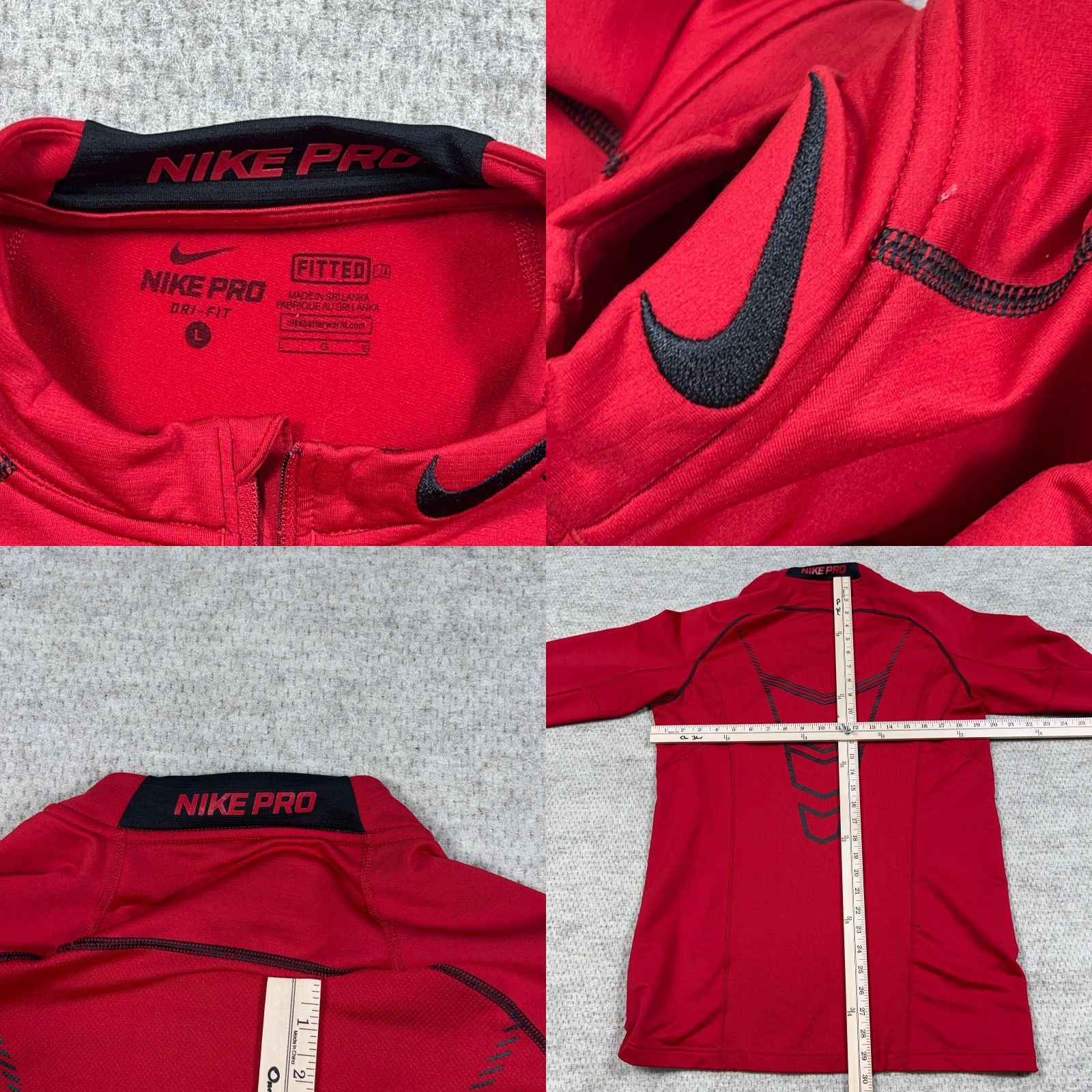 Nike Nike Pro Sweatshirt Men L Red Fitted Pullover 1/4 Zip Dri Fit Long Sleeve Logo Mock Neck Sweatshirt Mens Size US L / EU 52-54 / 3 - 8 Thumbnail