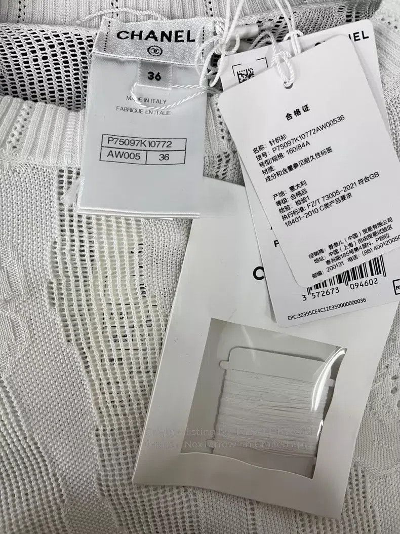 Chanel Chanel White camelia hollow knit long sleeves Size XS / US 0-2 / IT 36-38 - 4 Thumbnail