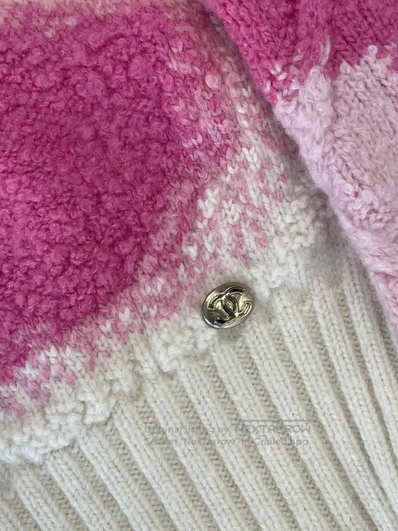 Chanel Chanel Ski series pink and white zipper sweater Size XXS / US 00 / IT 34 - 4 Thumbnail