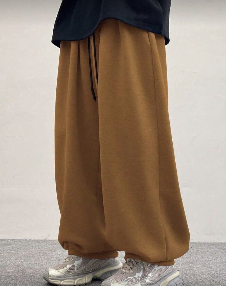 Japanese Brand Wide-Leg Baggy Fleece Sweatpants Oversized Joggers Size US 30 / EU 46 - 2 Thumbnail