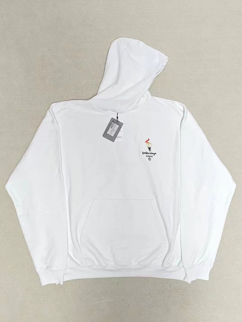 Balenciaga Balenciaga Torch embroidered logo hooded sweatshirt Size US S / EU 44-46 / 1 - 1 Thumbnail