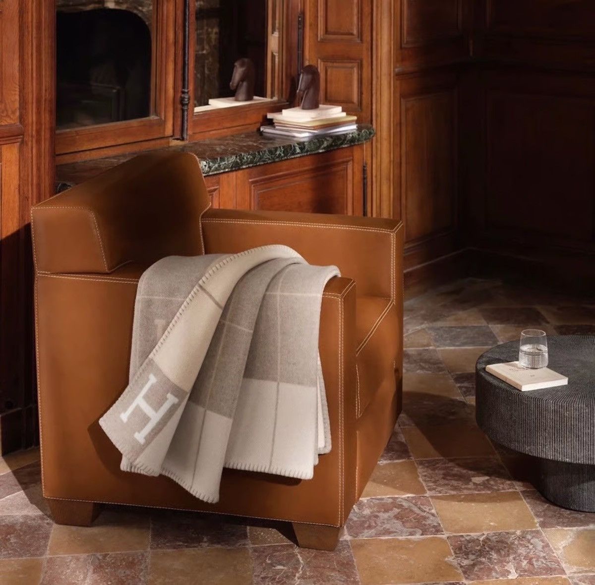 Hermes Hermes Avalon III Beige Wool Throw Blanket Size ONE SIZE - 6 Thumbnail