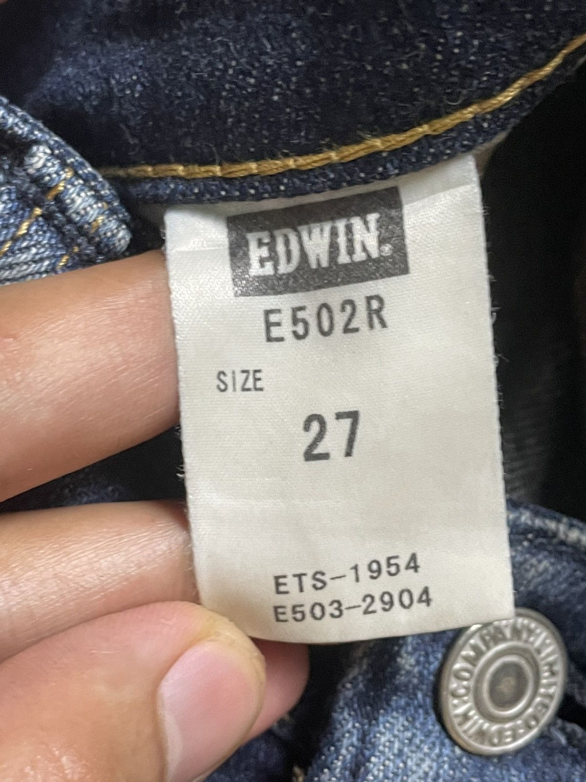 Edwin × Vintage EDWIN Distressed Denim Ripped Jeans (111) Size US 27 - 7 Thumbnail