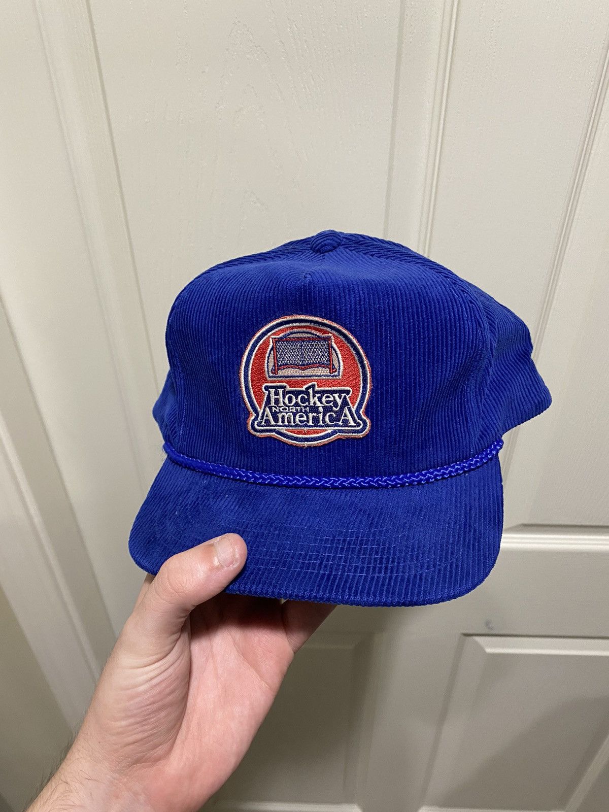 Vintage Vintage 80s Hockey America Corduroy Trucker Hat Snapback Size ONE SIZE - 1 Thumbnail